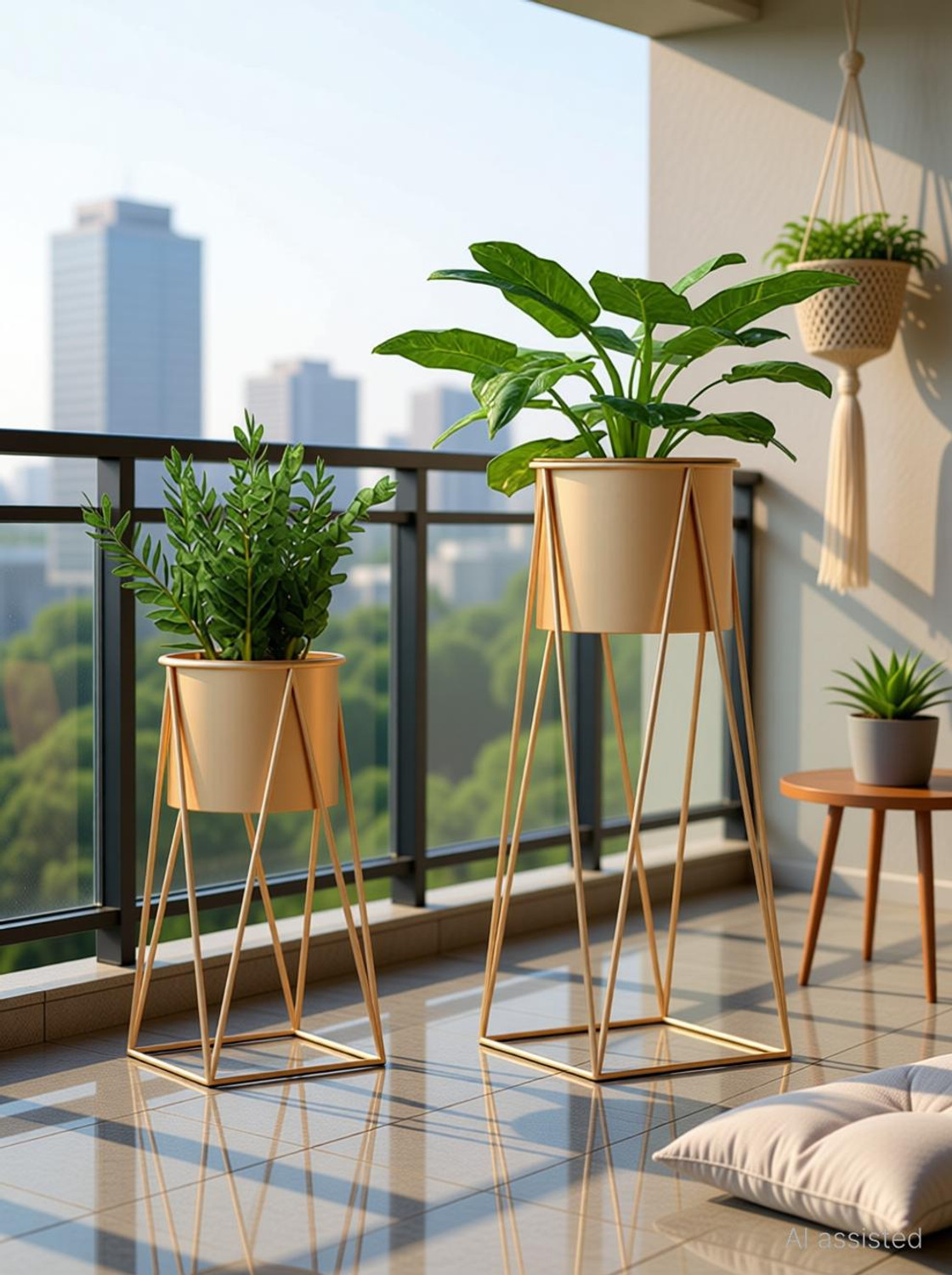 Image of jhsfd Stylish Planter Stand for living room and balcony Plant Container Set