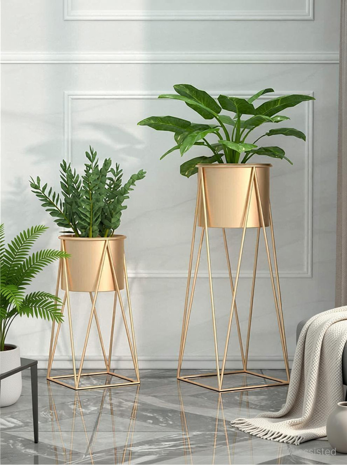 Image of jhsfd Stylish Planter Stand for living room and balcony Plant Container Set