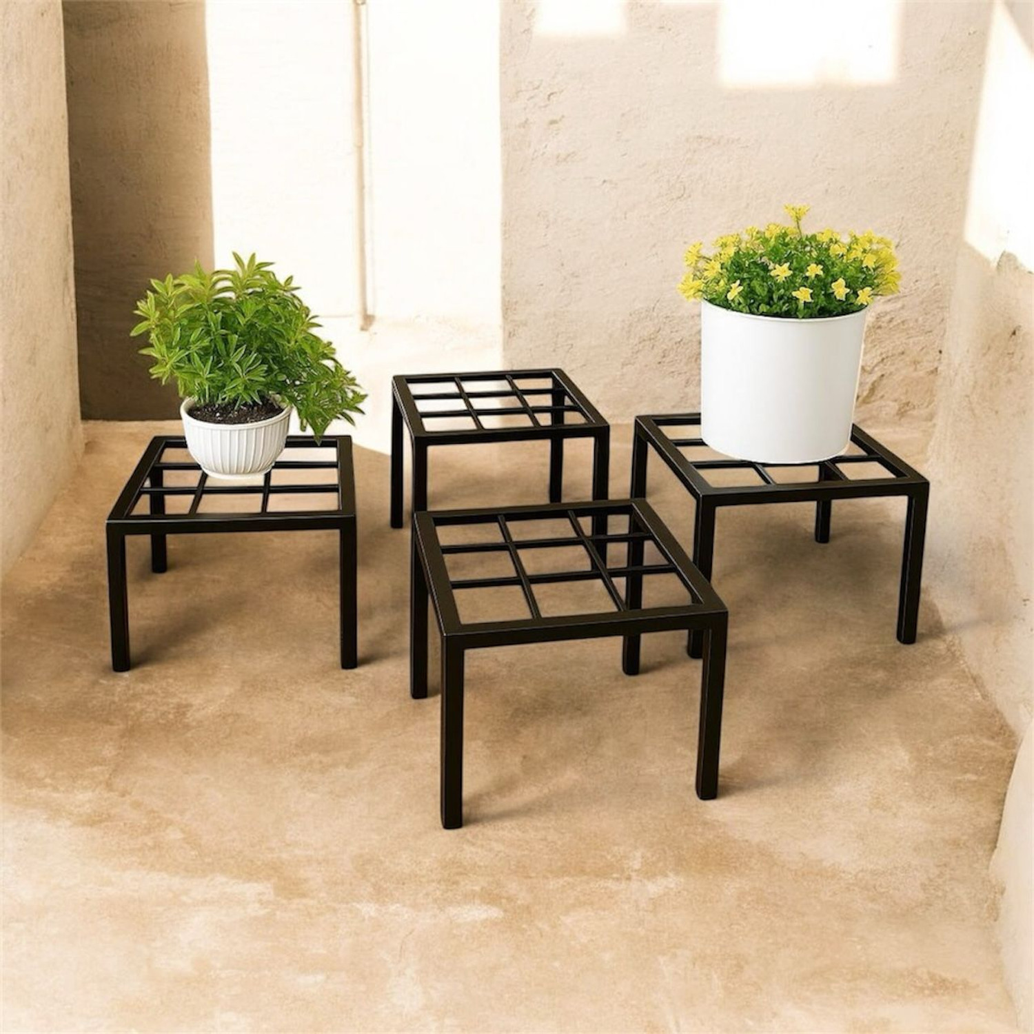 Image of craftydecor's Special Made Flower Pot Gamala Stand For Home Balcony Garden Office Plant Container Set