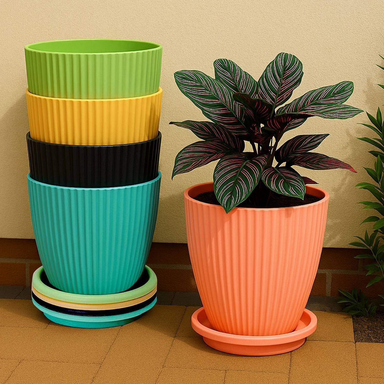 Flipkart SmartBuy Small Flower Pot Outdoor & Indoor Planters with