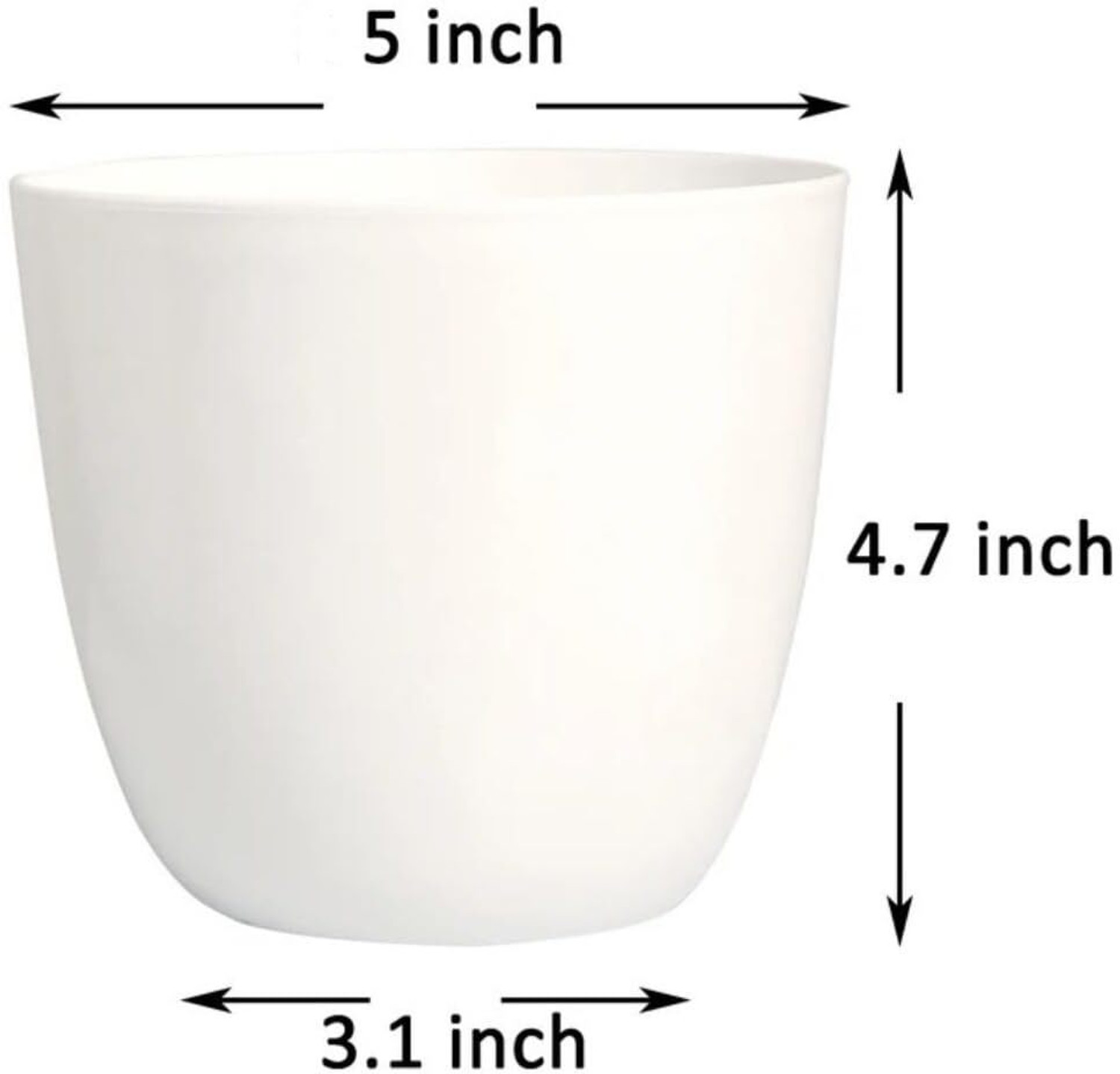 Image of Decorexperts 5 inch round white cool flower plant pots /pots for plants /plastic plant containe Plant Container Set