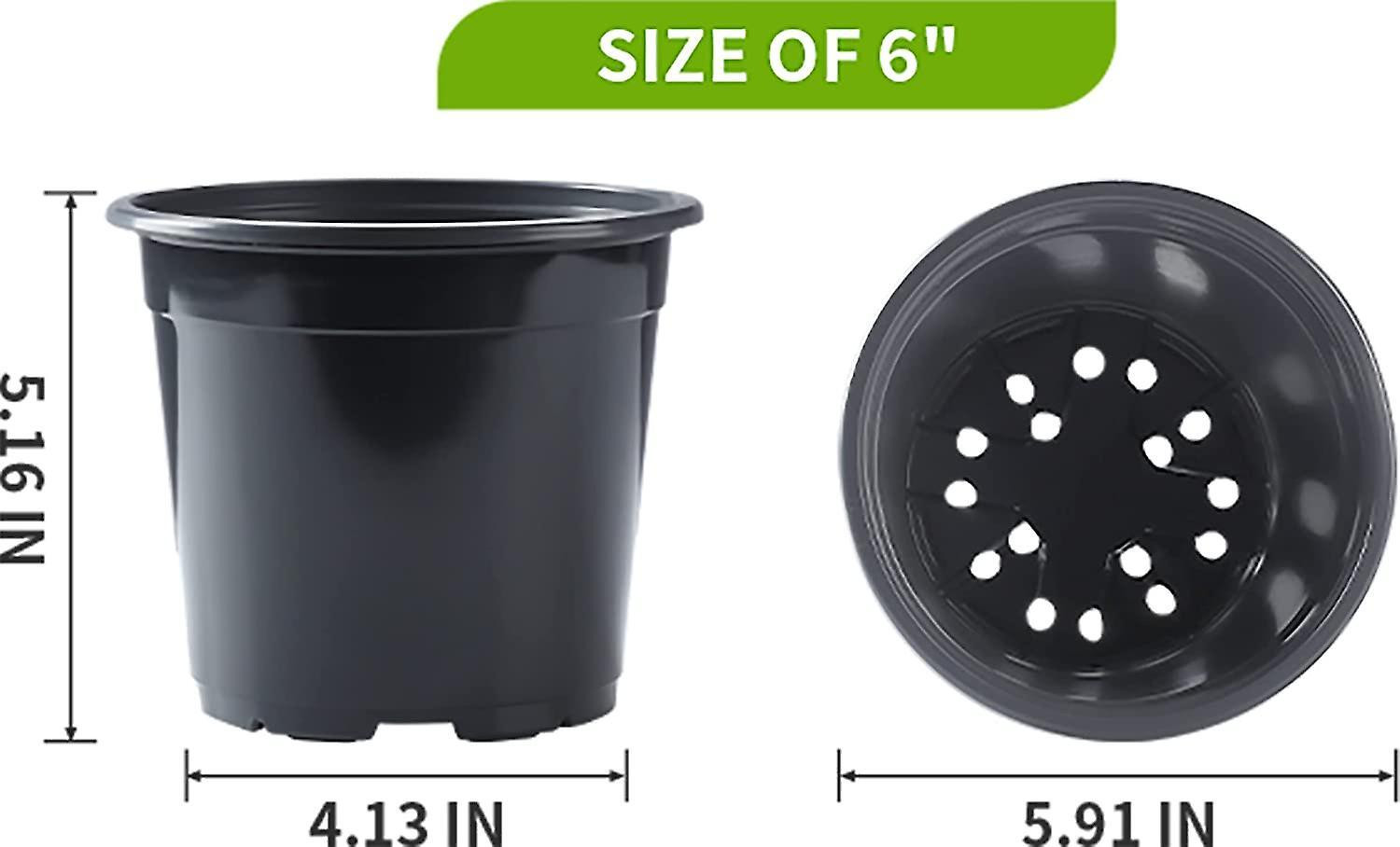 Image of Gardeningwala 6 inch black nursery pot Plant Container Set