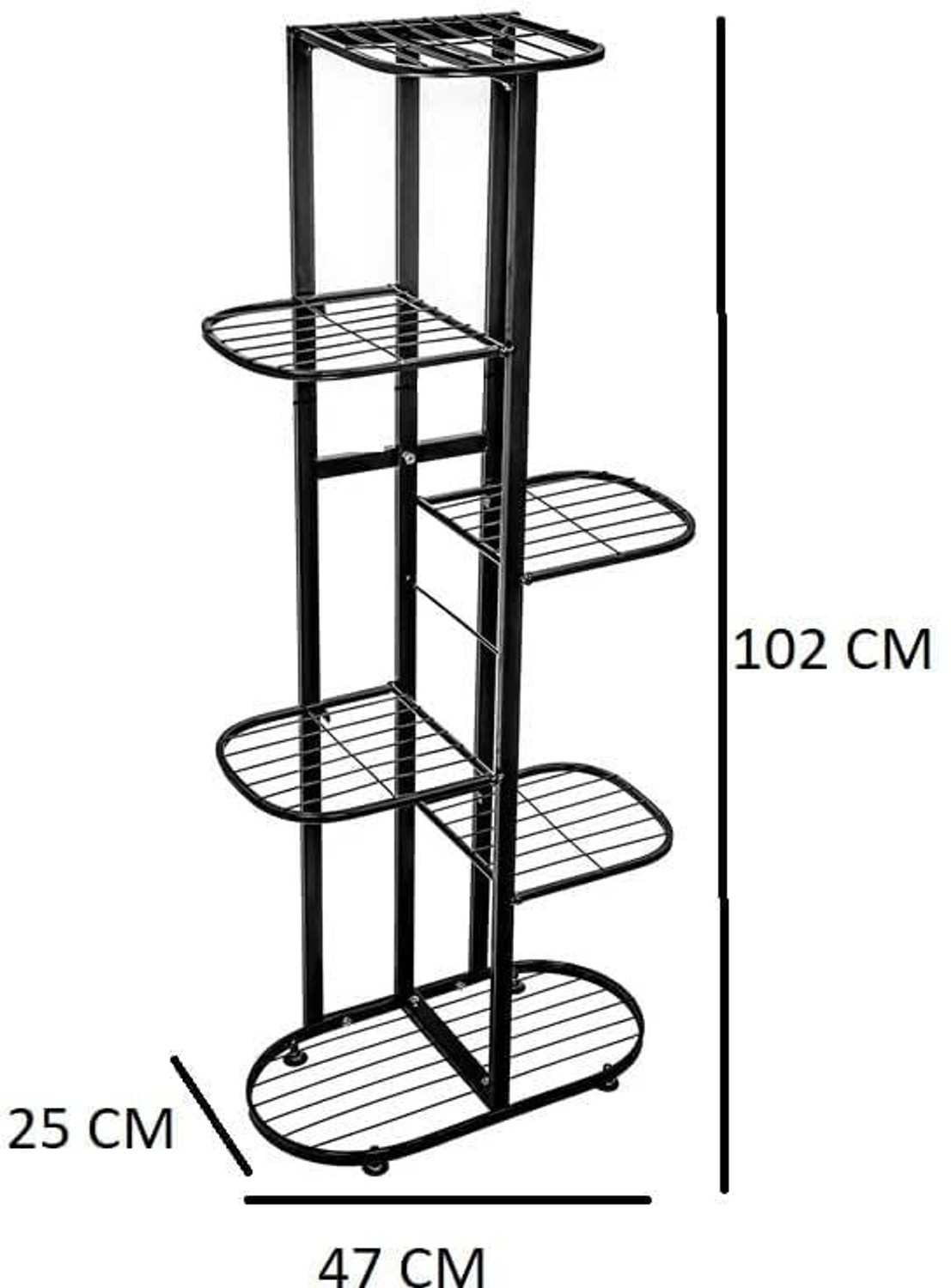 Image of Wudan Haat 6-Tier Plant Stand for Indoor and Outdoor, Metal Flower Pot Rack for Balcony Plant Container Set