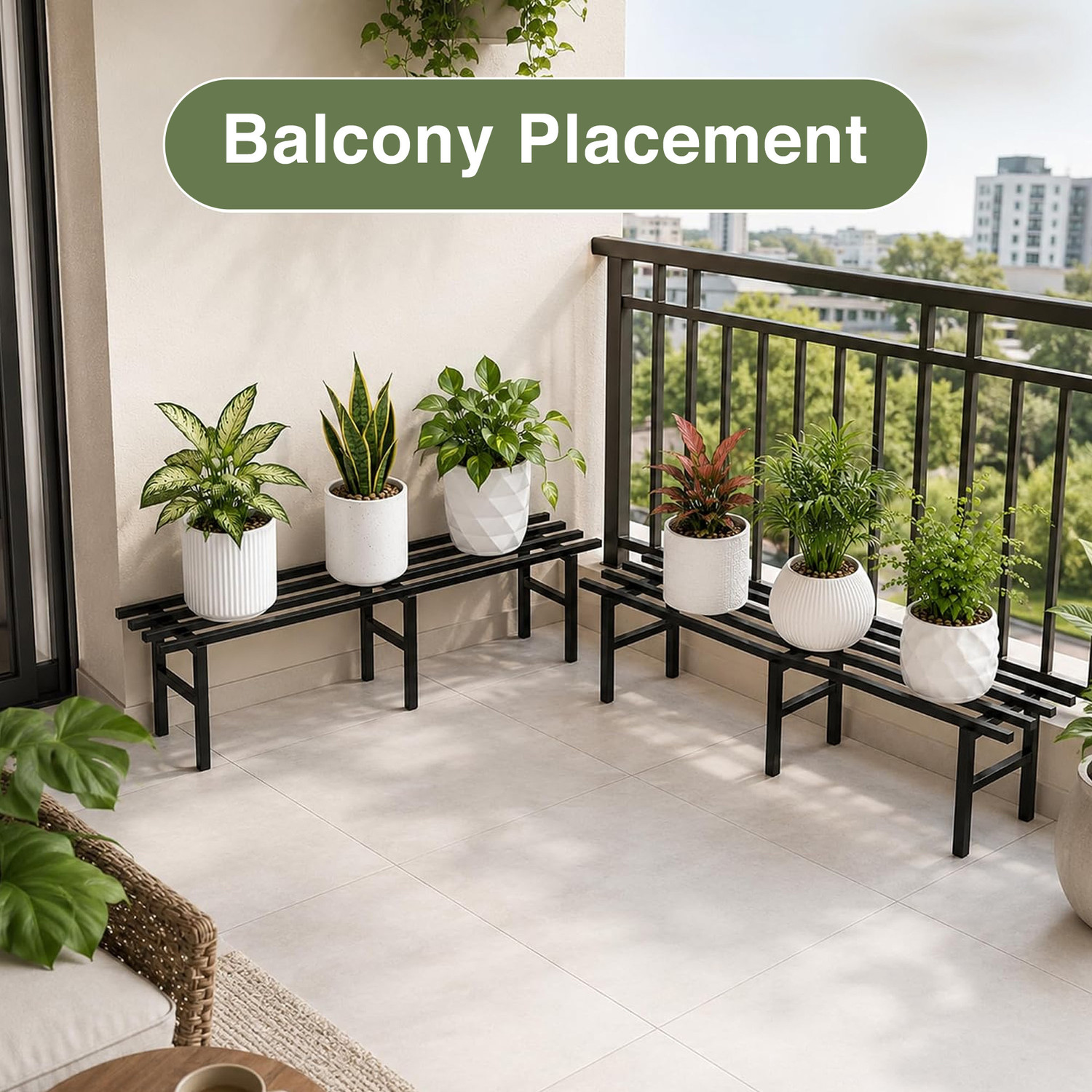 Image of GADDA CO Heavy Duty Plant Stand | Premium Quality | Set of 2 Plant Container Set