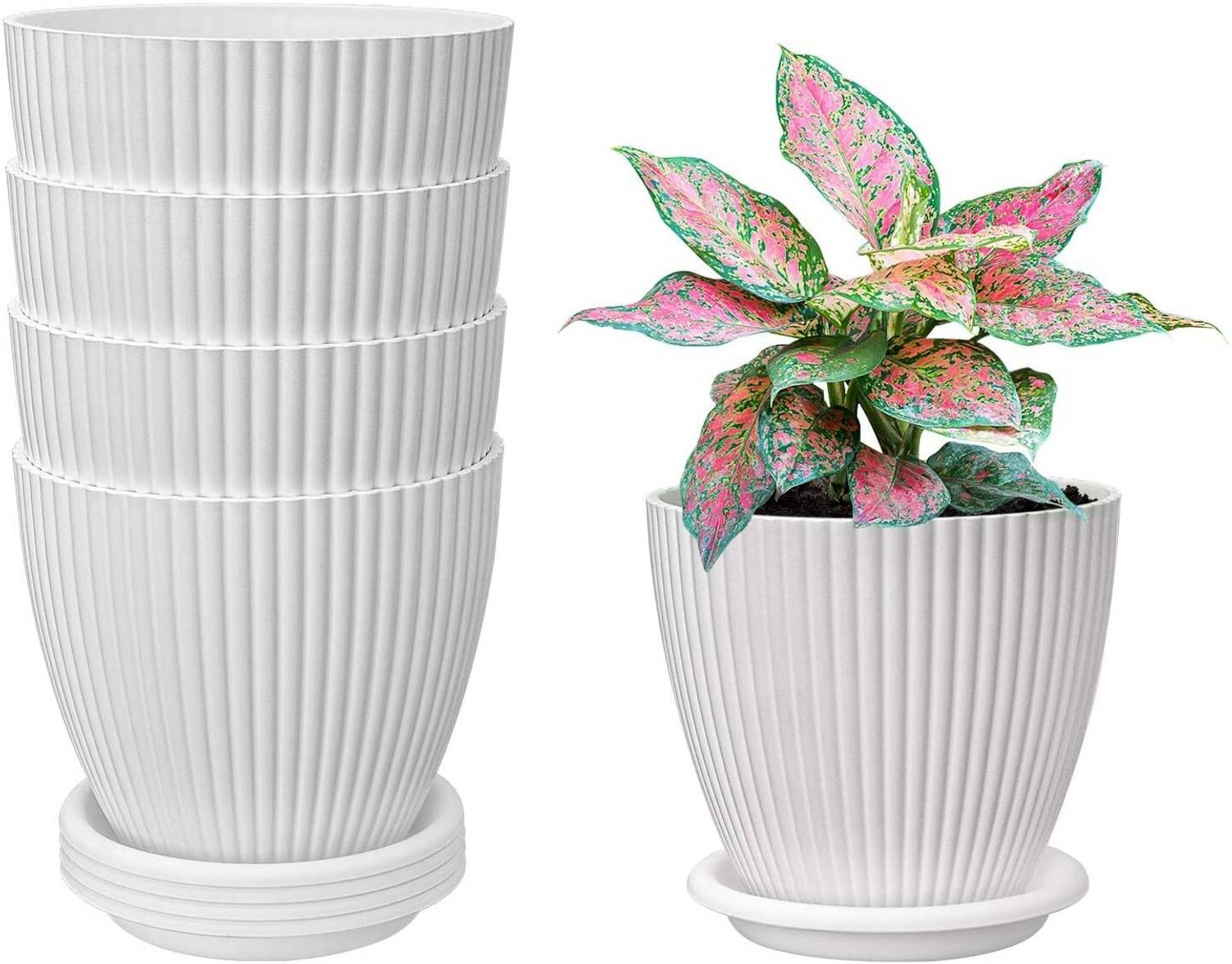 GAJANANMART Premium and Decorative Round Plastic flower pots Plan