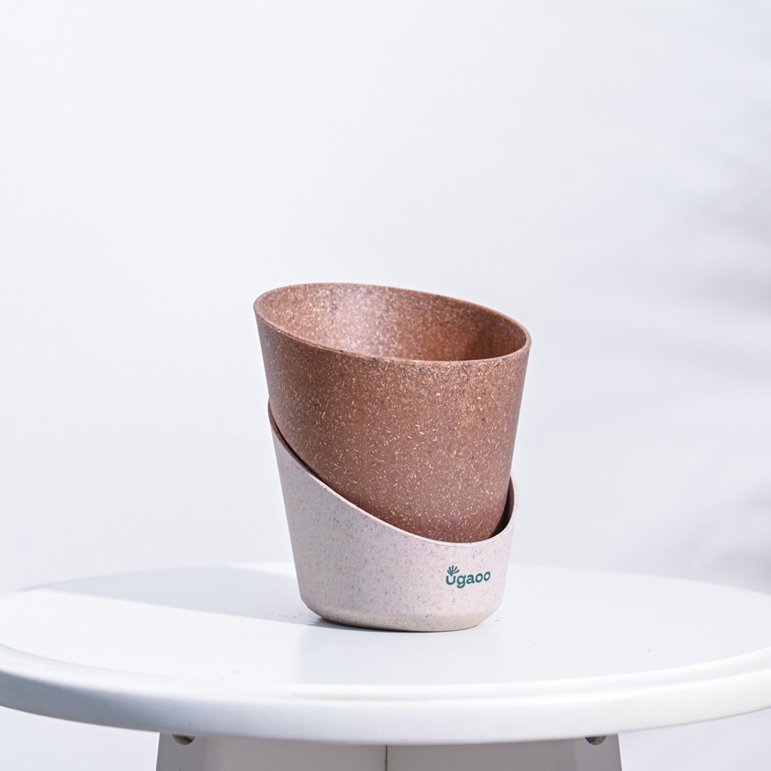 Image of UGAOO Atlantis Self Watering Brown Planter - 4 Inch (Set of 5) Plant Container Set