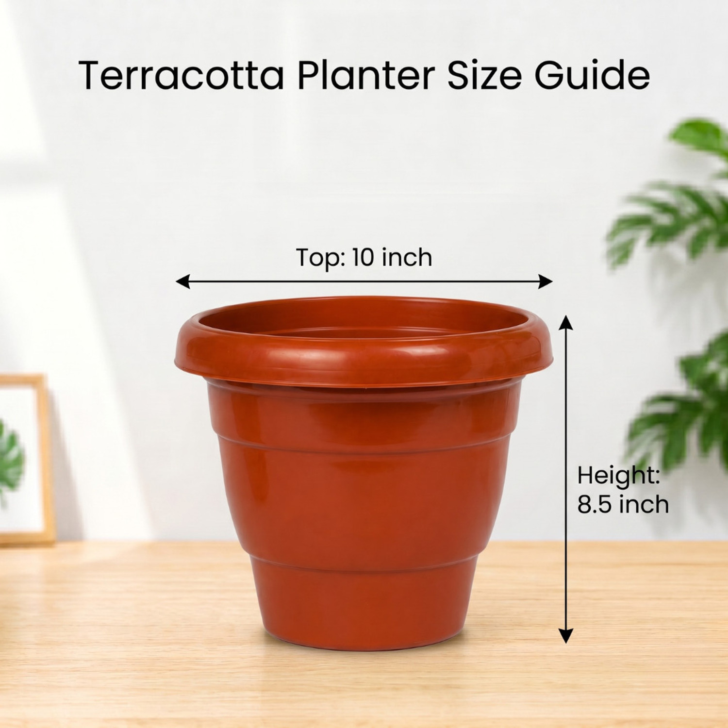 Image of Polyvibe Premium 10 Inch Plastic Flower Pot Set of 6 for Home & Garden Plants Plant Container Set