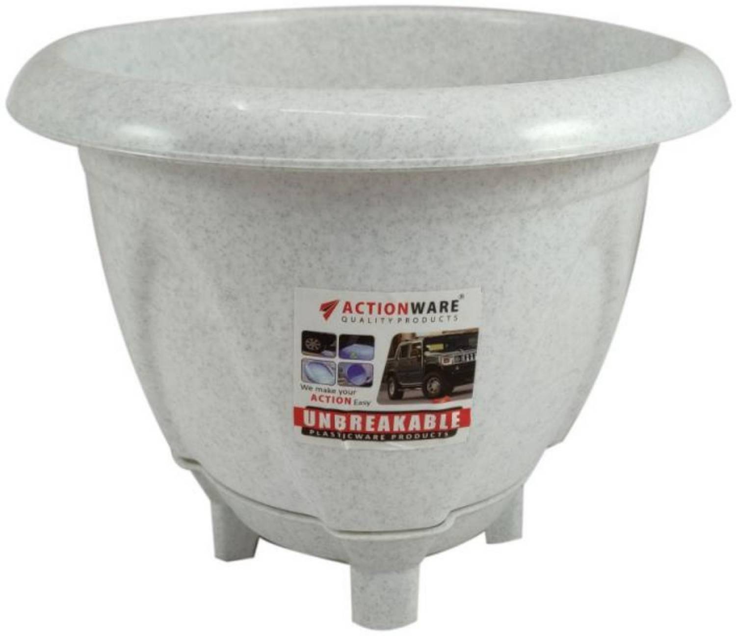 ACTIONWARE Unbreakable Plastic Planter Pot with Stand Plant Container Set