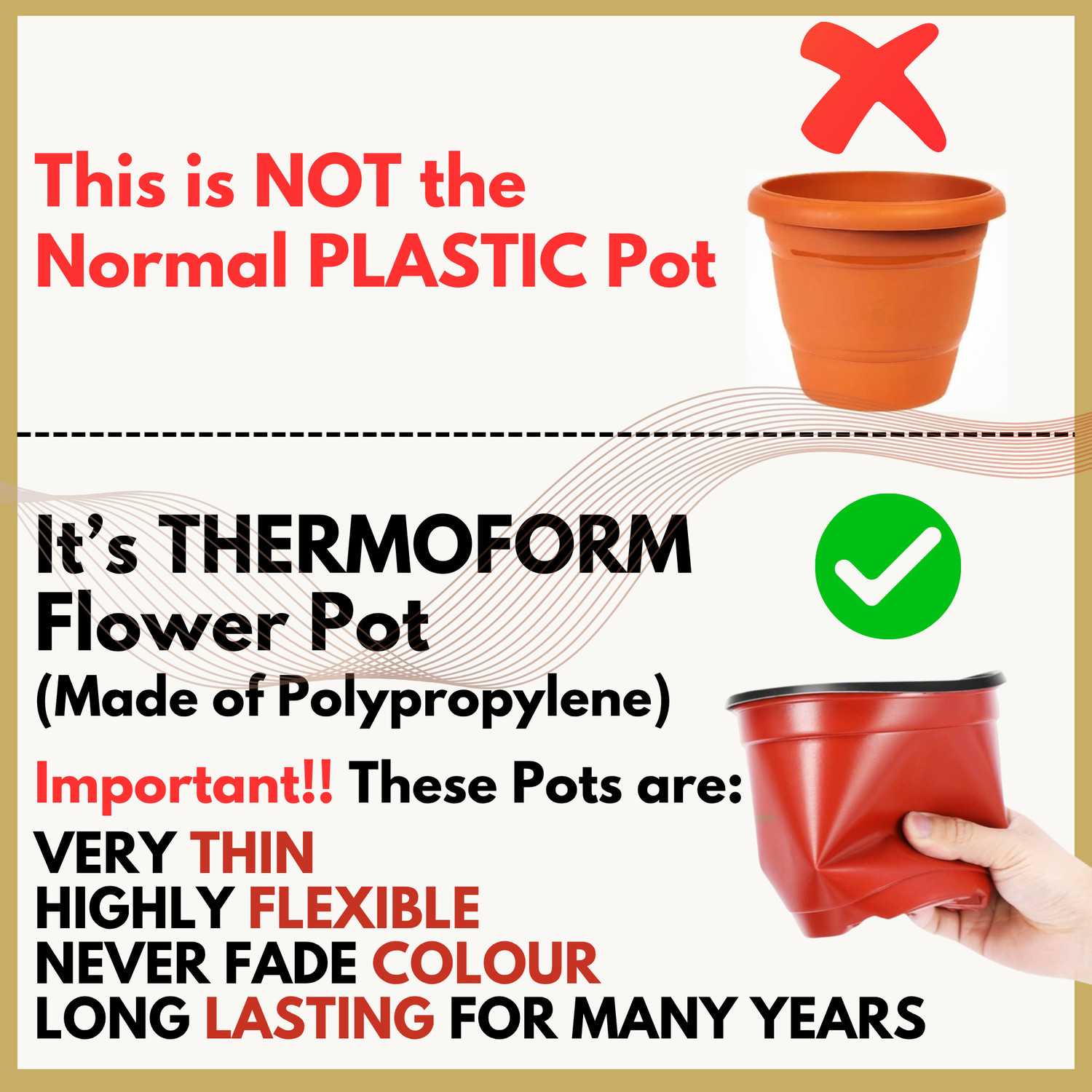 Image of SaplingsWorld Thermoform Garden Pot | 5 inch size Plant Container Set