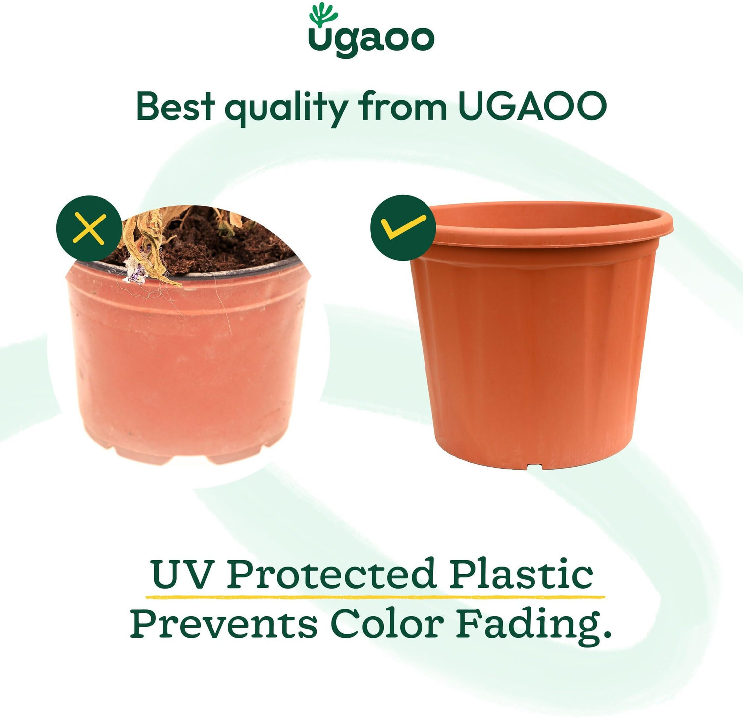 Image of UGAOO UV Treated Gardening Pots for Indoor & Outdoor Plants- 8 inch Set of 12 Plant Container Set