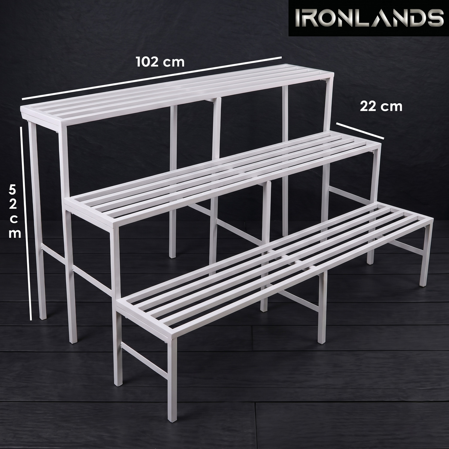 Image of Iron Lands 3 Step 40 inch Plant Pot Stand Garden Outdoor Home Decor Plant Container Set