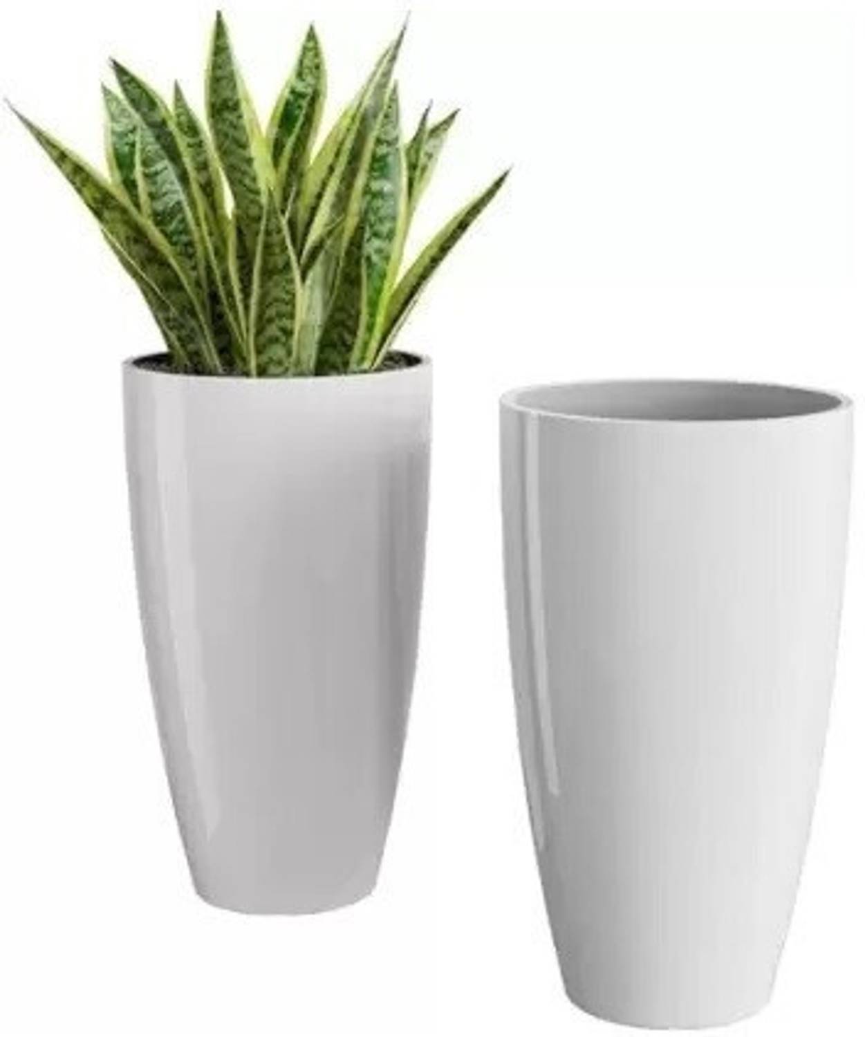 Atharvaplants NEW_2 Pcs White Tower pot for plant Plant Container Set