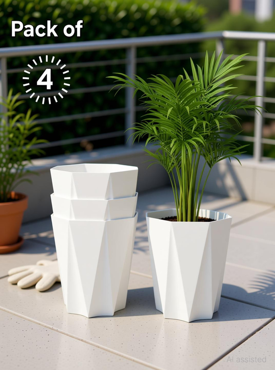 Image of UBBISKART 10 Inch daina Flower Pots for Home & Decoration Planters, Terrace, Garden Plant Container Set