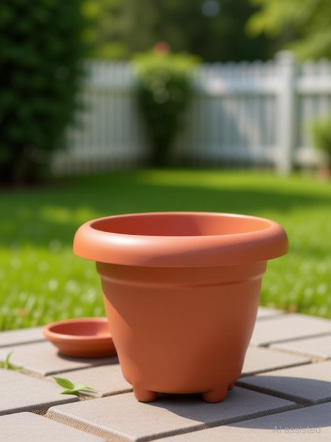 Image of VirajSanchi 8 inch 6 Pics leg Brown Plant Pot Plastic Vase