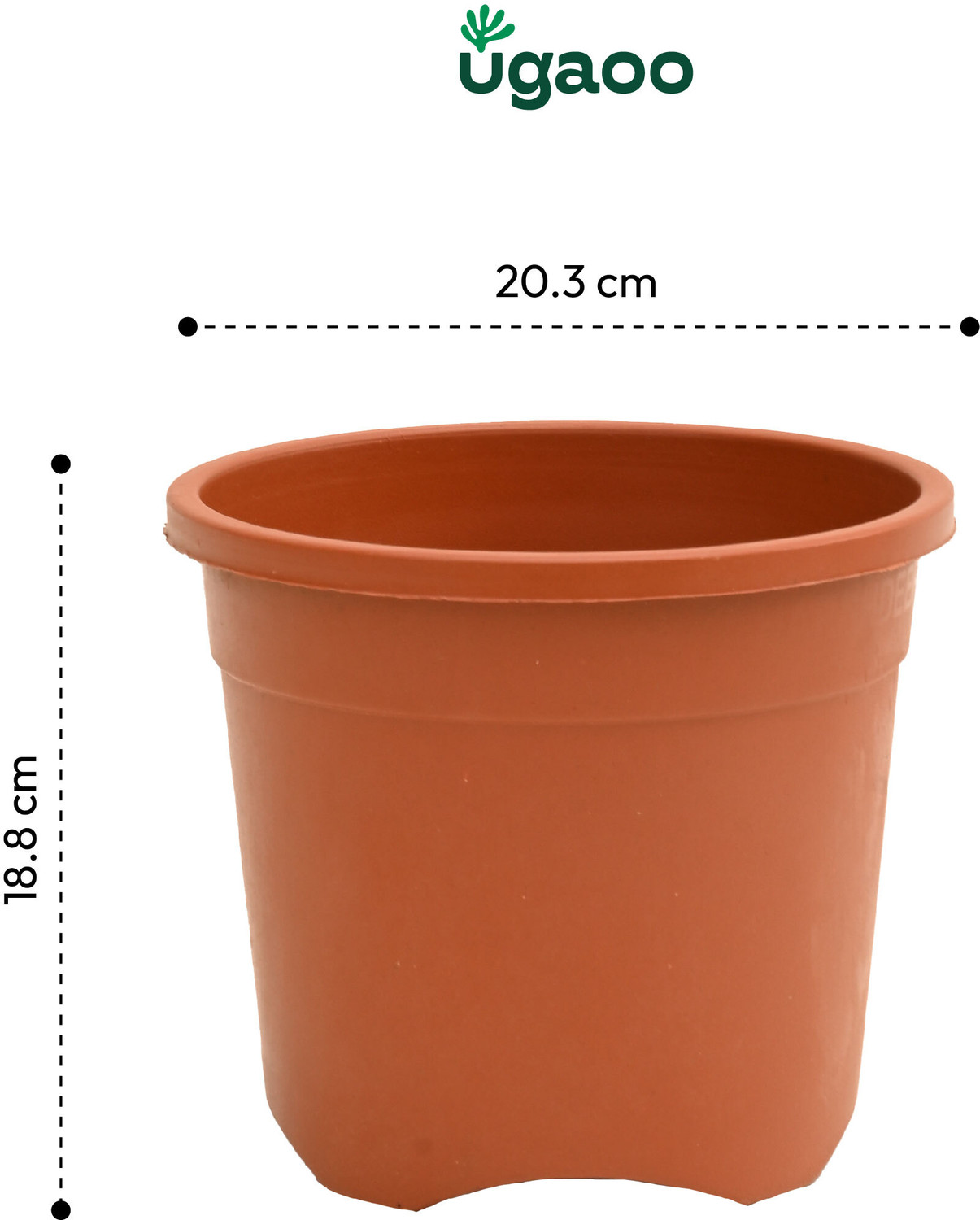 Image of UGAOO UV Treated Gardening Pots for Indoor & Outdoor Plants (8 inch Set of 6) Plant Container Set