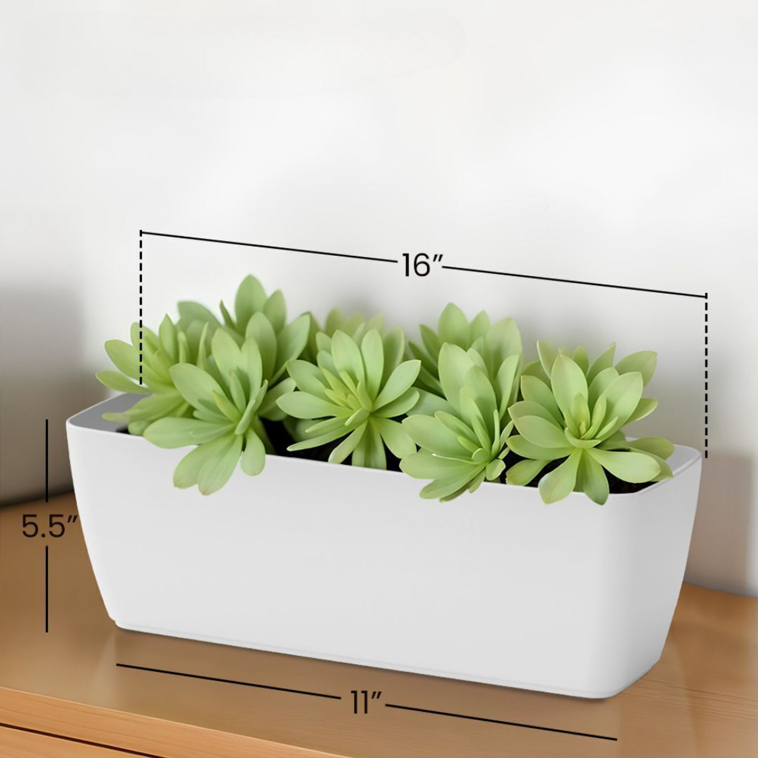 Image of Yuccabe Italia SHERA CABI 16 Inch Flower Tray Planter | Unbreakable Indoor & Outdoor Pots Plant Container Set