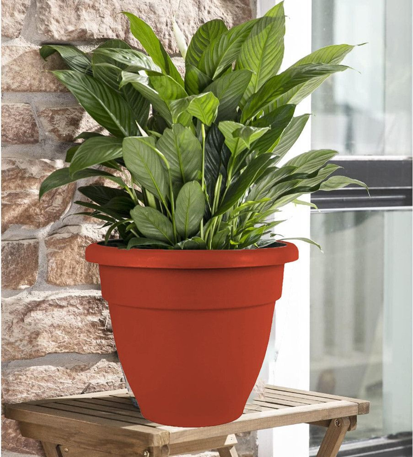 Image of IMAGINEA 18 Inch Plastic Planters Big Size Outdoor Gardening Plant Container for Garden Plant Container Set
