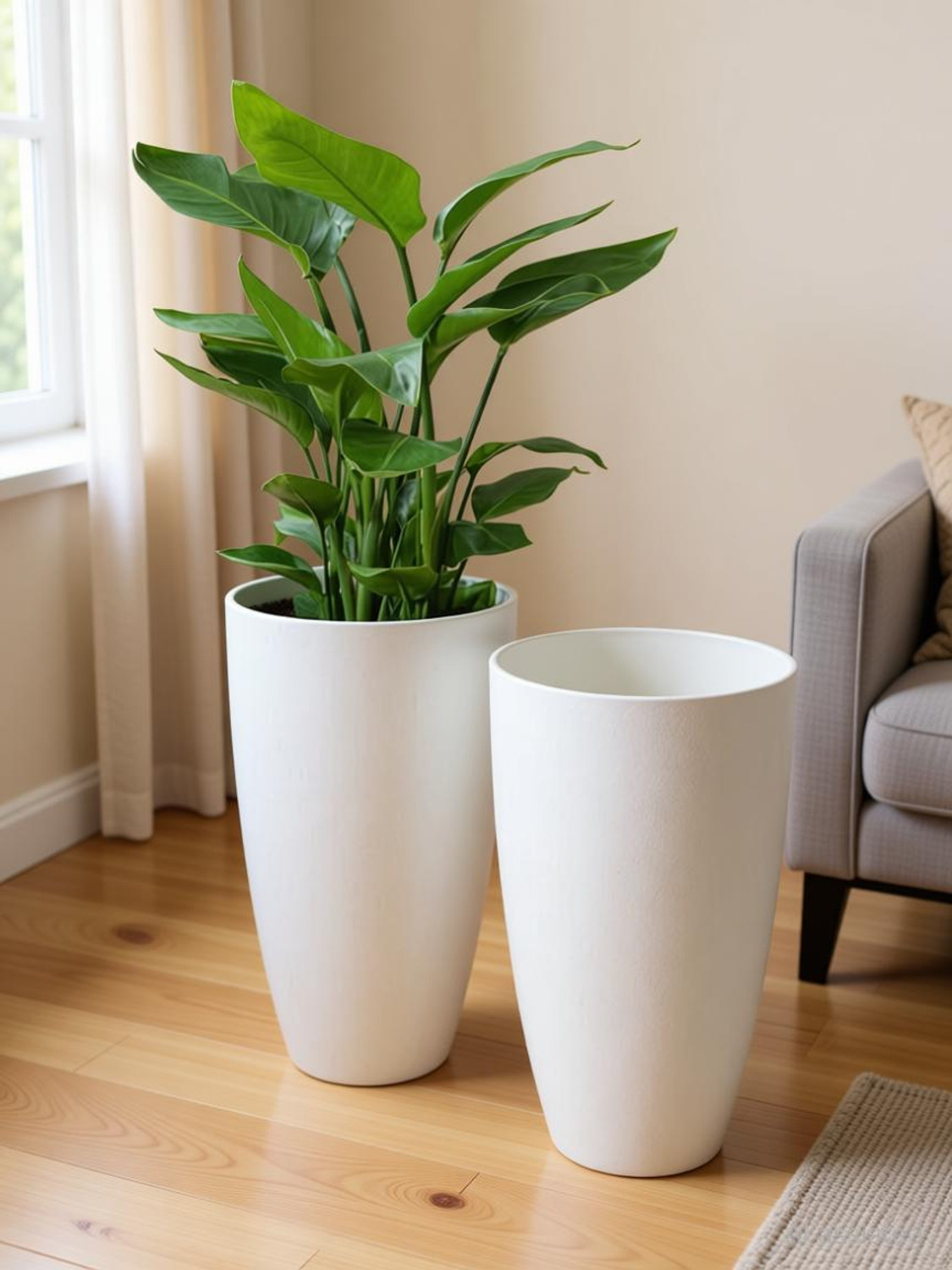 Image of PlantiQue Tower Pot 14 inch Flower Pots for Home,Office & Garden Balcony Plant Container Set