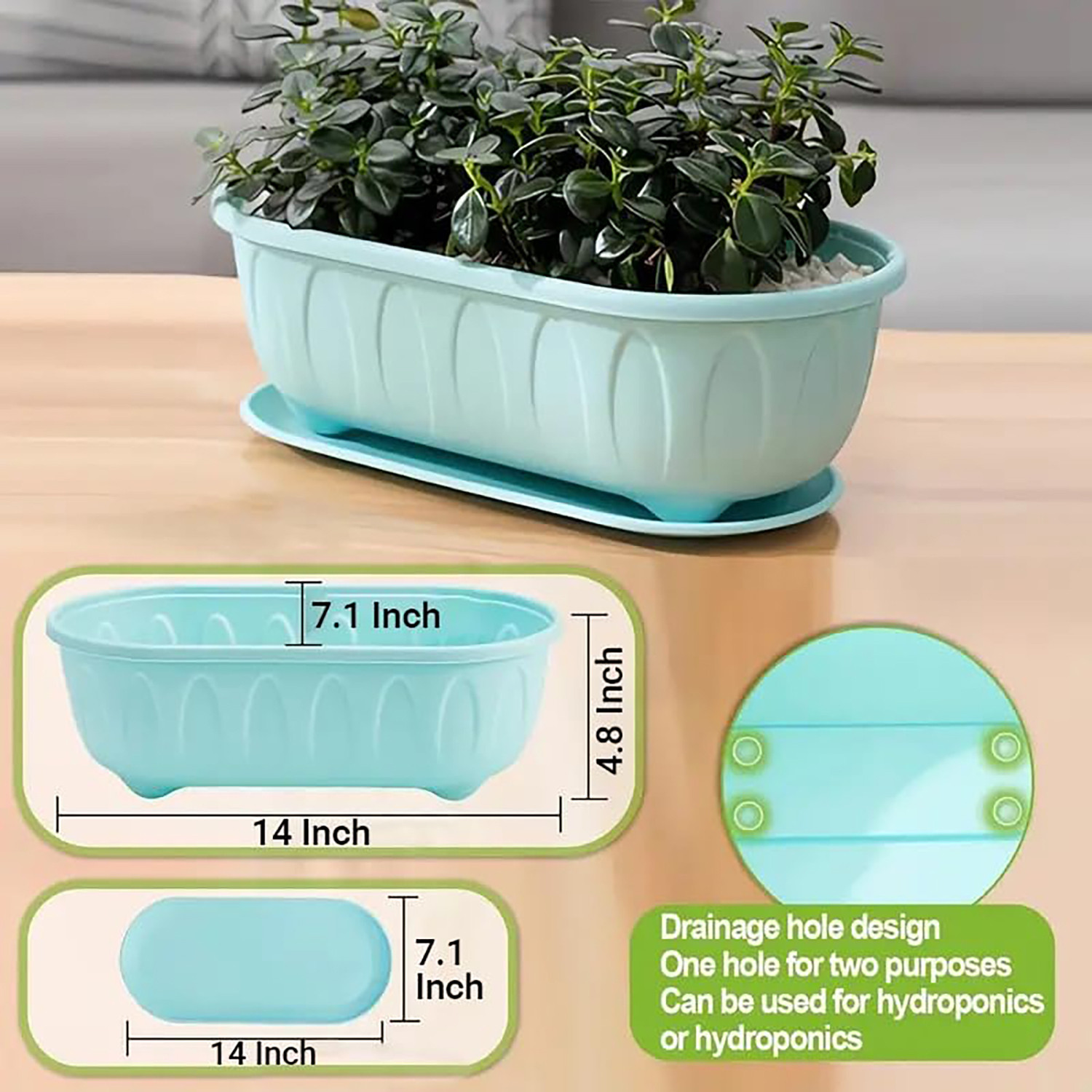 Image of Stylex Store MultiColor Durable Outdoor Indoor Planters with Tray Plant Container Set