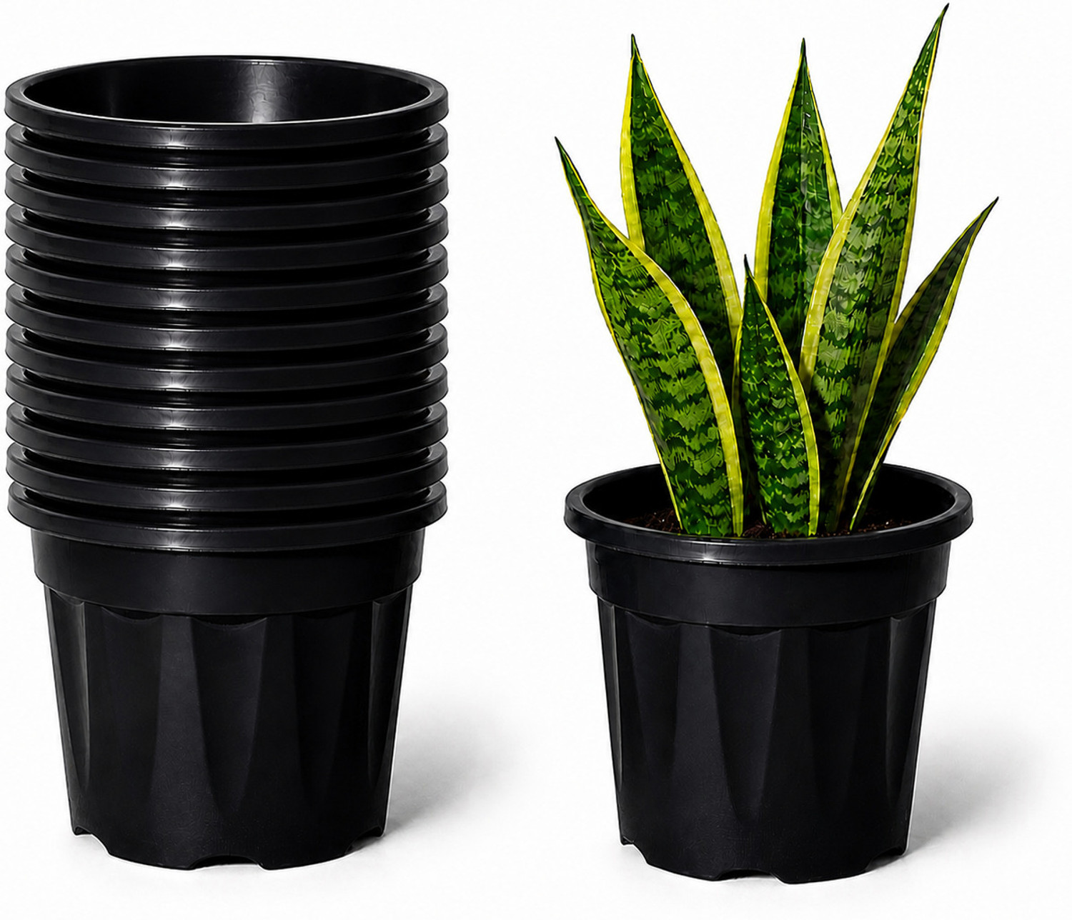 Image of Bioworth Growing pot | 12 inch | Black colour | Indoor and Outdoor use Plant Container Set