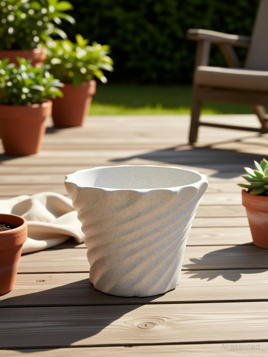 Blooming Enterprises Plant Container Set Gamla planter white 10inch Plant Container Set
