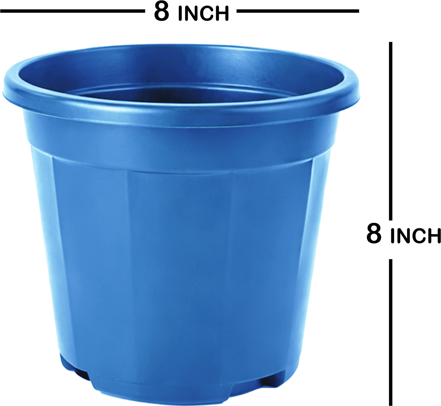 Image of YK PLASTICS Green Lagaci Plastic Plant Container Set, size 8 inch blue, premium quality Plant Container Set