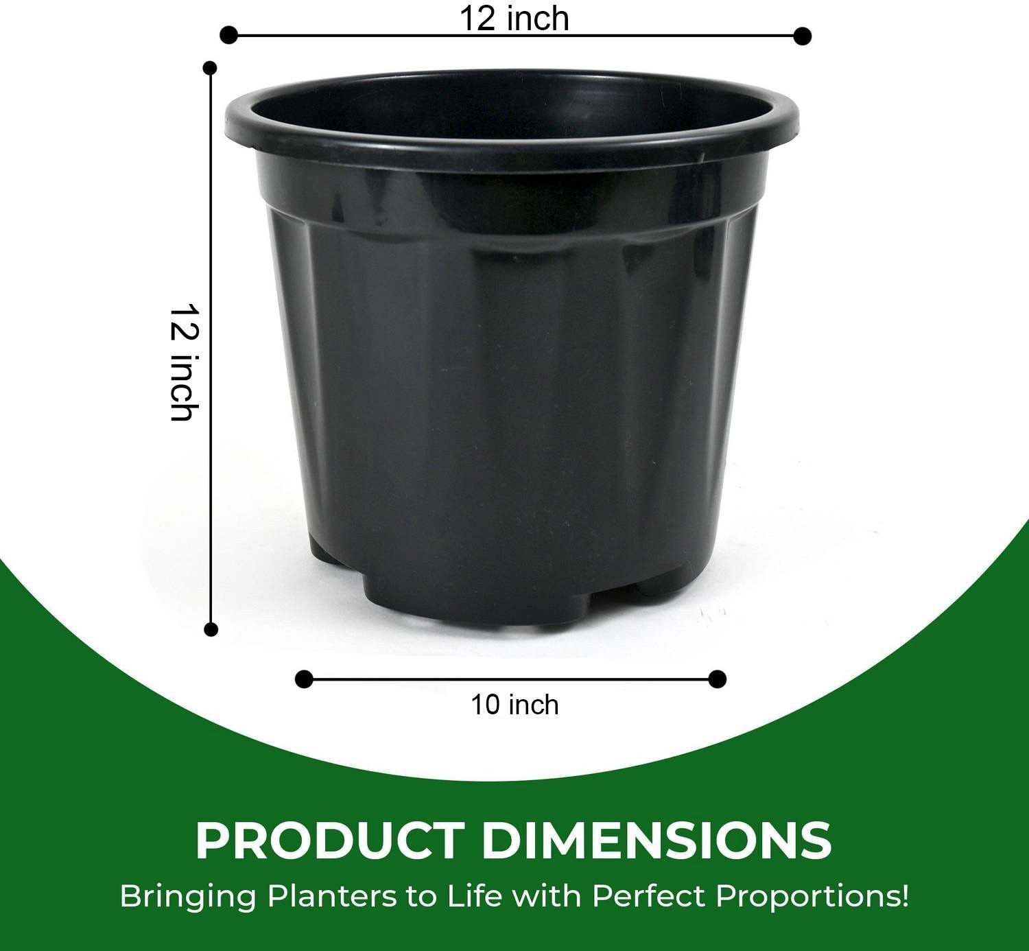 Image of YK PLASTICS 8 inch dia-np-black /6pcs, Nursery seedling pot for gardening Plant Container Set
