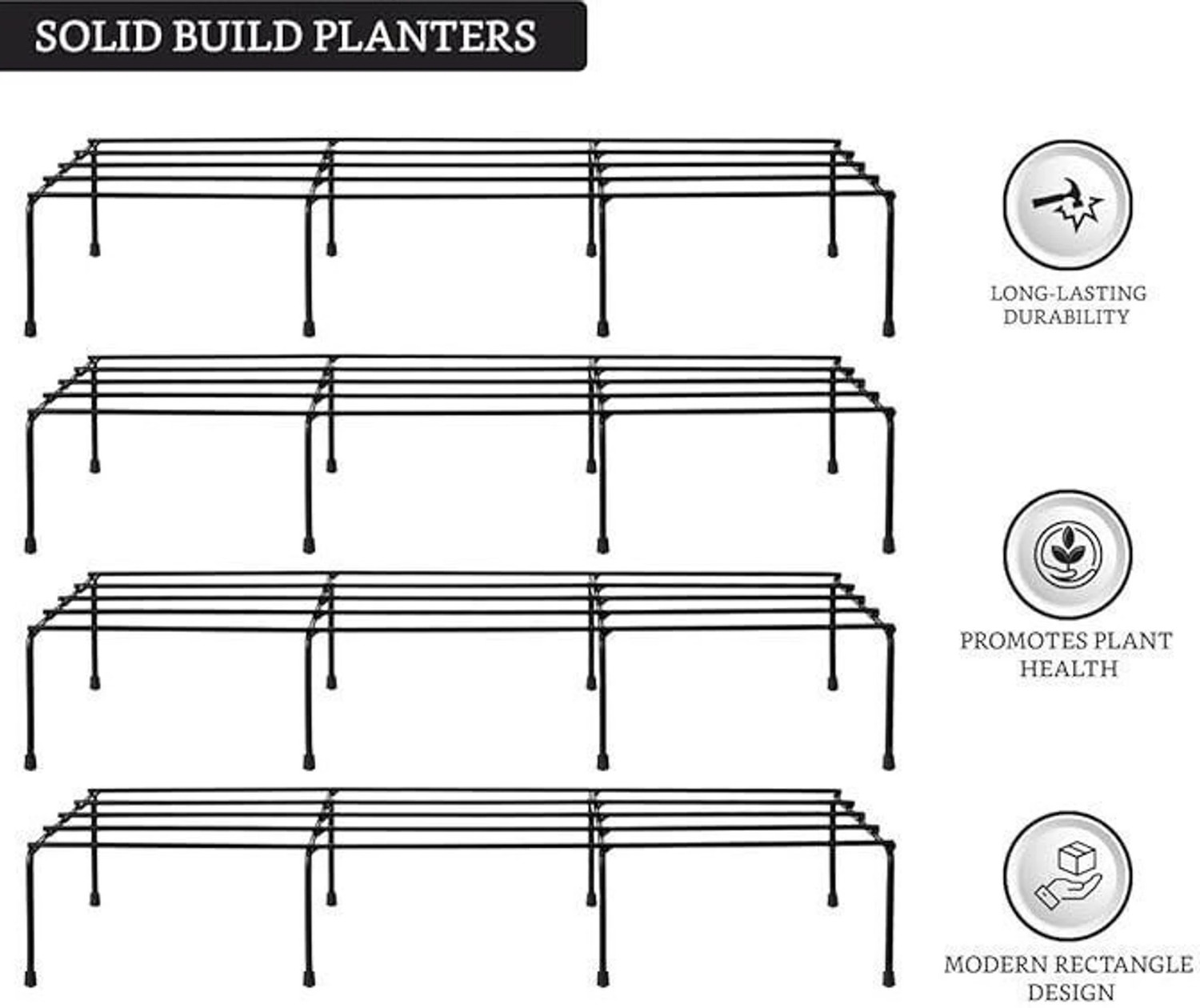 Image of Tarnish Anti Rust Metal Plant Pot Stand for Balcony| Decorative Planter stands Plant Container Set
