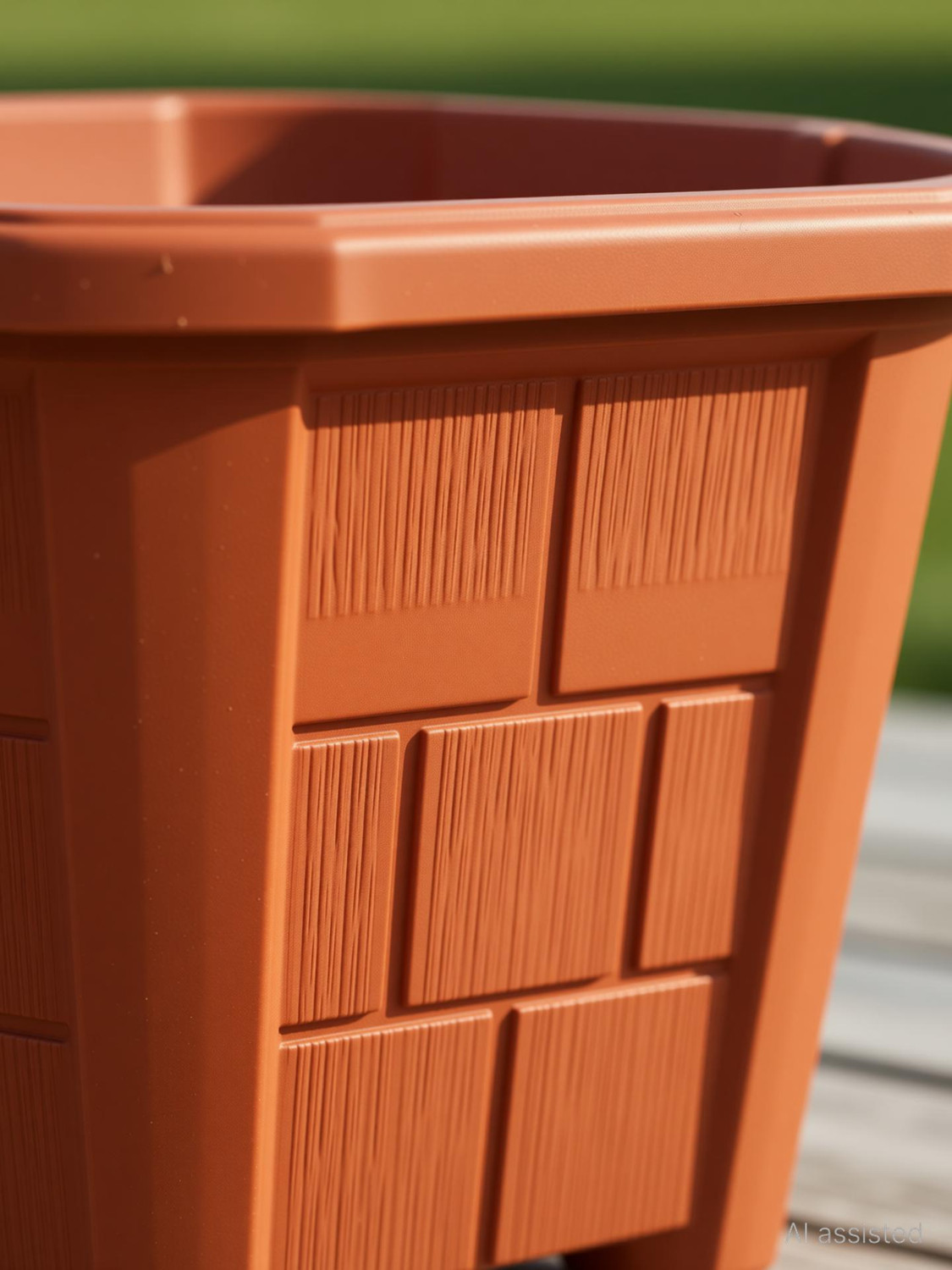 Image of Plastichouse Plastic House Gardening Flower Pot 18 C.M. Hexa Garden Plastic Planters Plant Container Set Gamla Pot For Garden And Balcony Flowering (Pack of 12 ) Brown Plastic Plant Container Set
