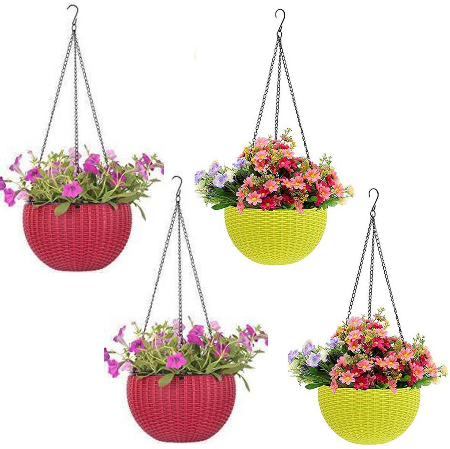 BGE Virajsanchi Hanging Pot Pack of 4 Plant Container Set
