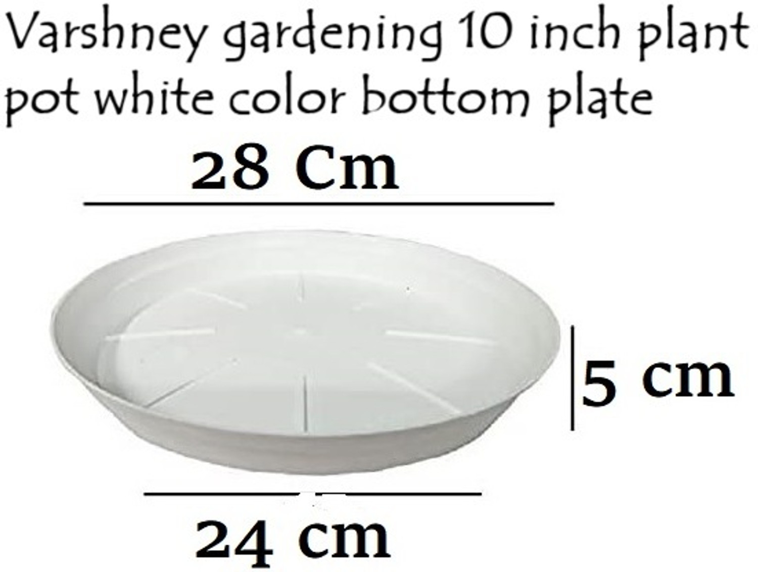 Image of Varshney Gardening Flower Pot 10 Inch White Color Plate for Plant Pot (tray /saucer) Pack of 10 Plant Container Set