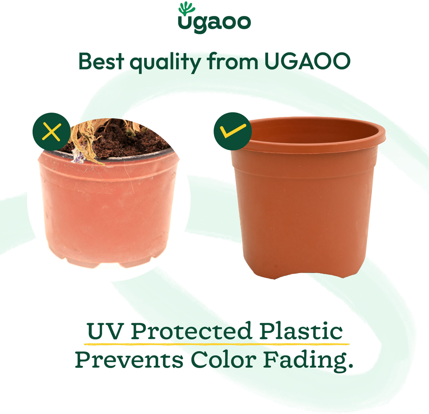 Image of UGAOO UV Treated Gardening Pots for Indoor & Outdoor Plants (8 inch Set of 6) Plant Container Set