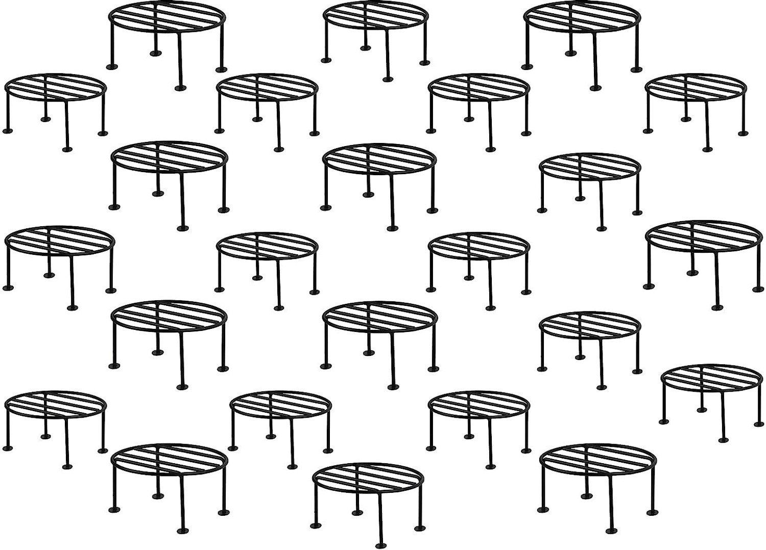 Image of ikram Flower Pot /Plant Stand for Home Garden Black Plant Container Set