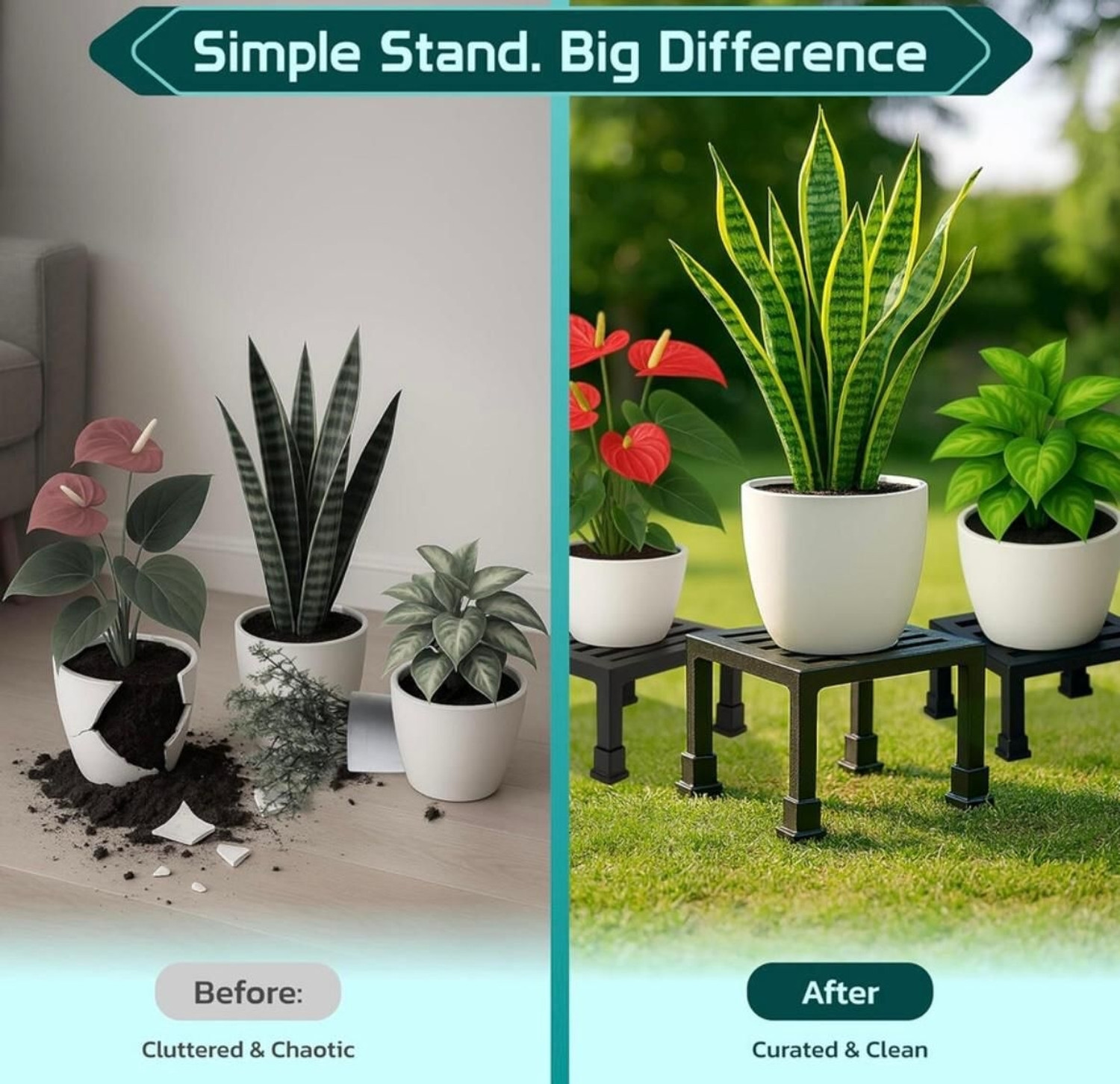 Image of gulshan's Special Made Flower Pot Gamala Stand For Home Balcony Garden Office Plant Container Set