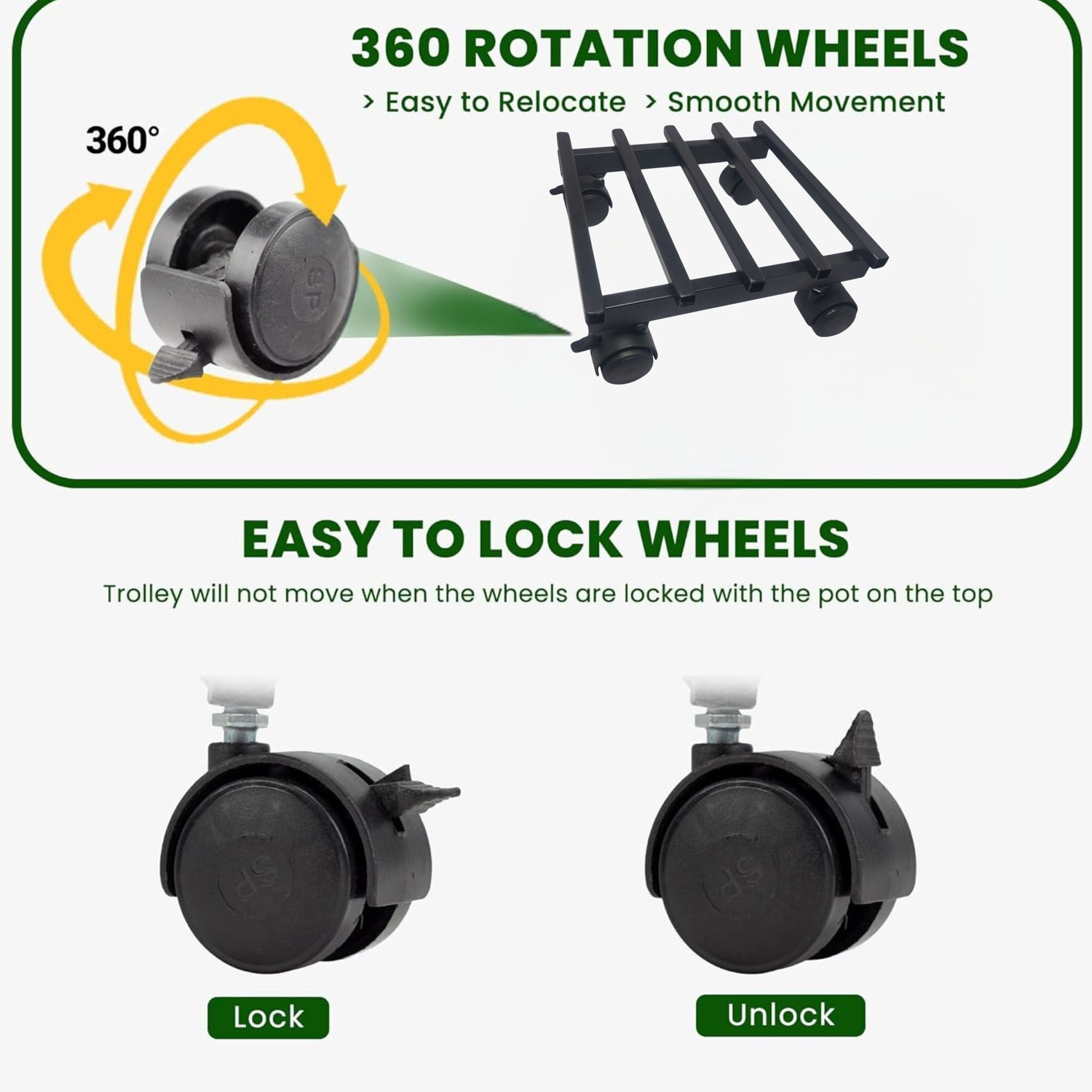 Image of Alaxi Plant Stand with Wheels for Plant Pots(Indoor and Outdoor) Plant Container Set