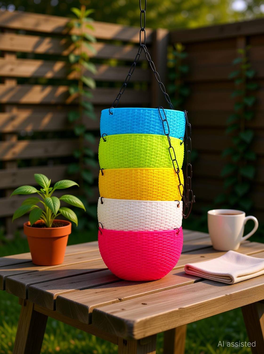 BGE Hanging Flower/Railing Flower Pots/Railing Flower pots for Balcony/Outdoor Flower Stand/Flower Stand/Flower Pot Stands Plant Container HIGH PREMIUM QUALITY Plant Container Set