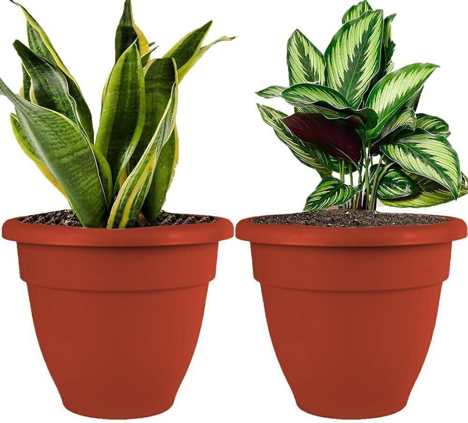 Image of IMAGINEA 18 Inch Plastic Planters Big Size Outdoor Gardening Plant Container for Garden Plant Container Set