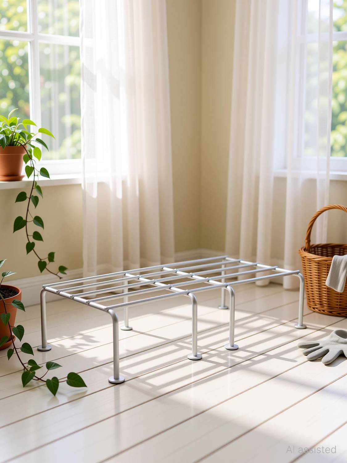 BonKaso Premium Rectangular Anti-Rust Plant Stand For Indoor, Outdoor and Balcony Use Plant Container Set
