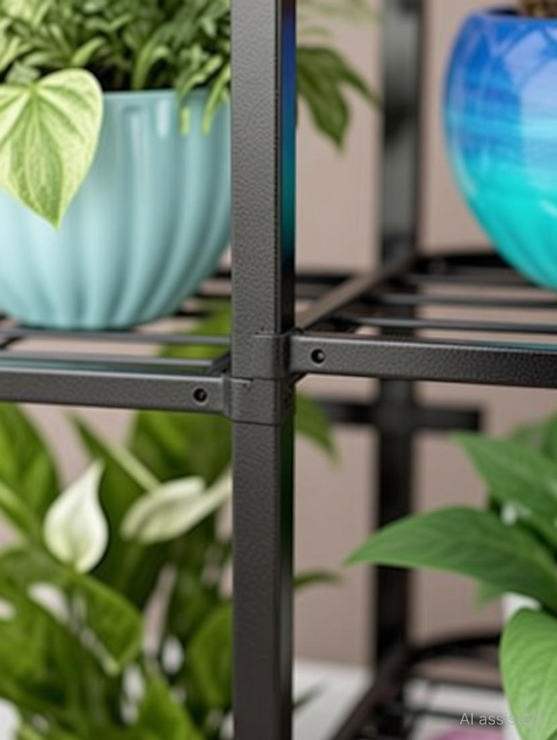 Image of MF WORLD Flower Plant Stand, Wrought Iron Planter Stand Outdoor , Indoor, Balcony Side Plant Container Set