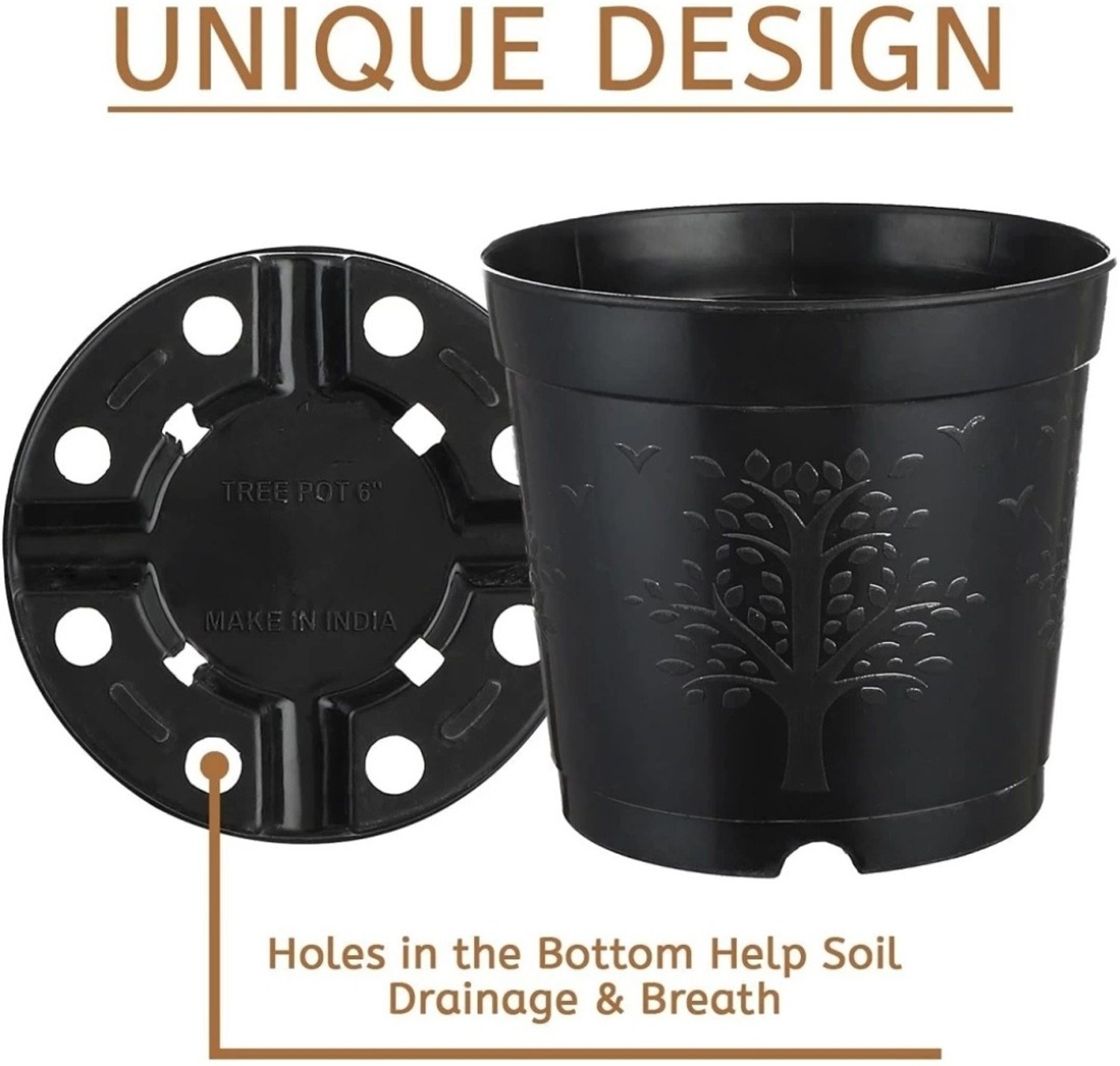 Image of SNSHOPEE (Pack of 15) Premium Pot Plant Pots Planters Plastic Pots Flower Pots Plant Container Set