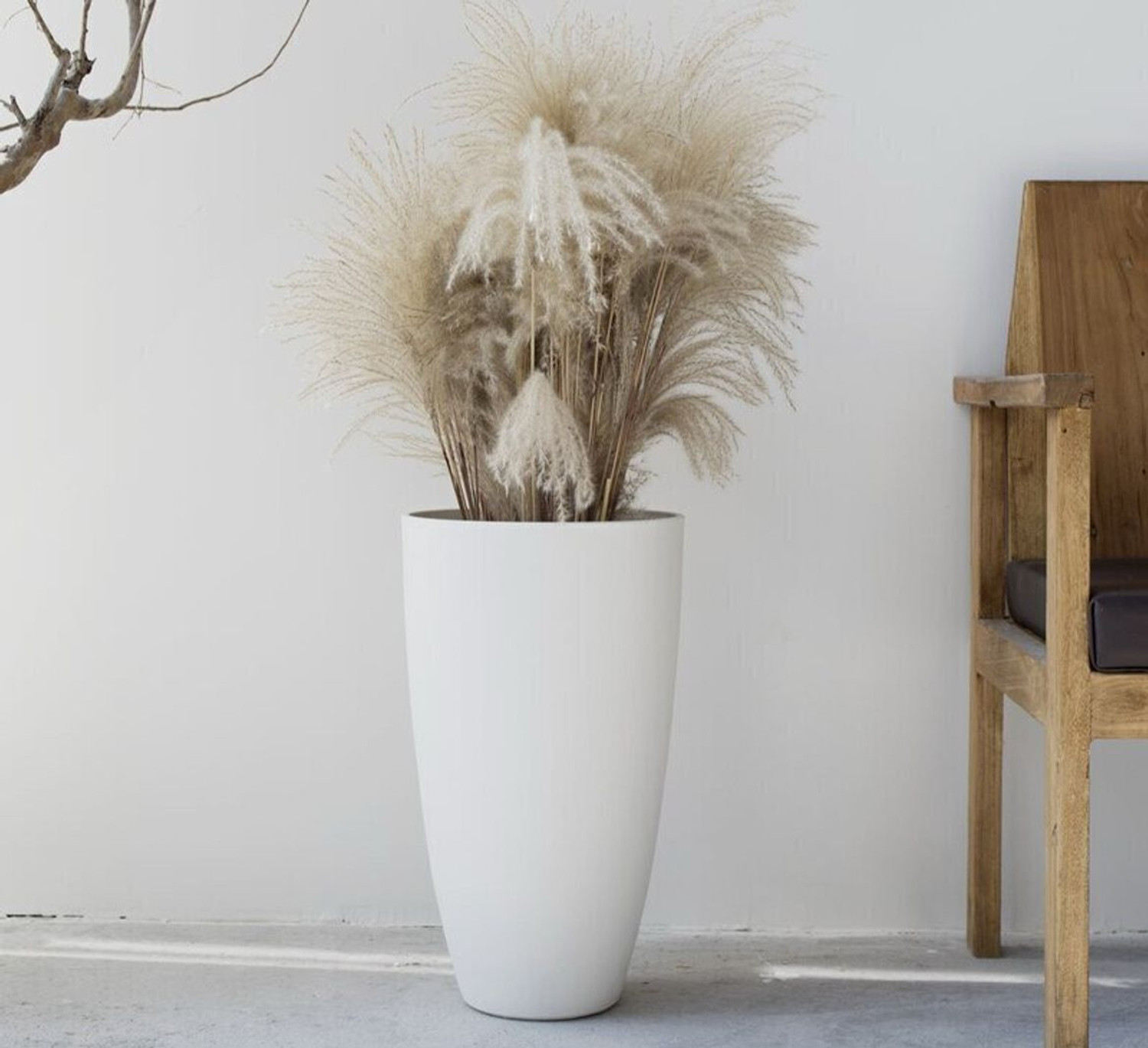 Image of PlantiQue Plastic White Tower Pot 14 inch Plant Container Set