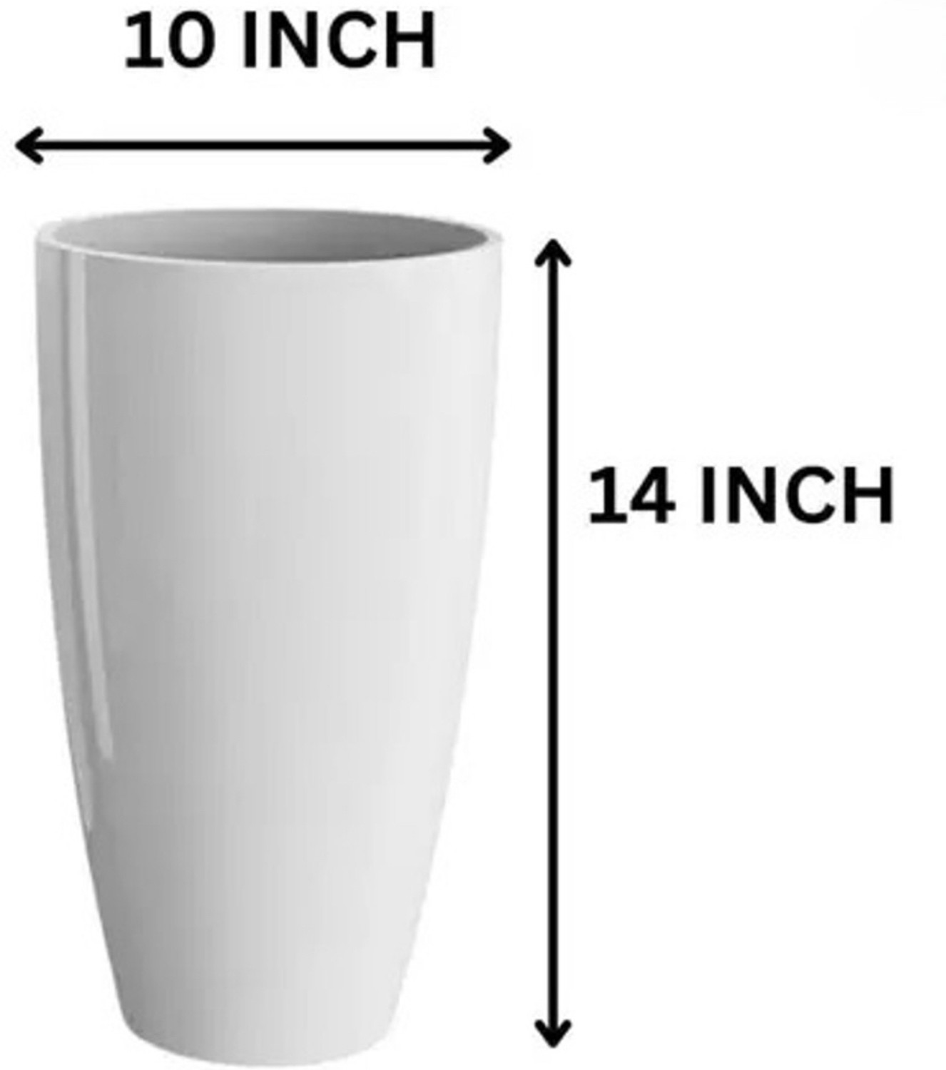 Image of SAROJTRADERS Tower pot 14 inches white Plant Container Set