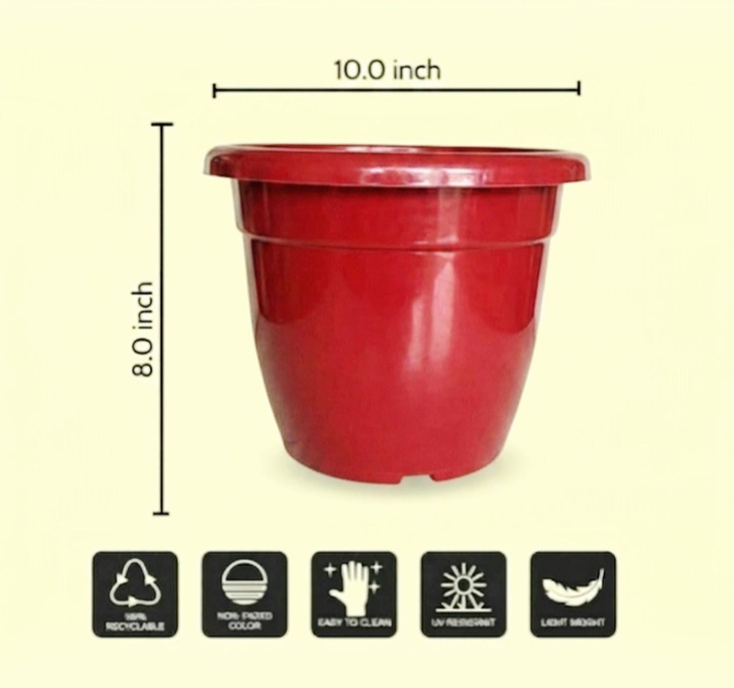Image of Nursery Hub (Pack of 5) Premium 10 inchdiax8 inchheight plant pots planters flower pots big size Plant Container Set