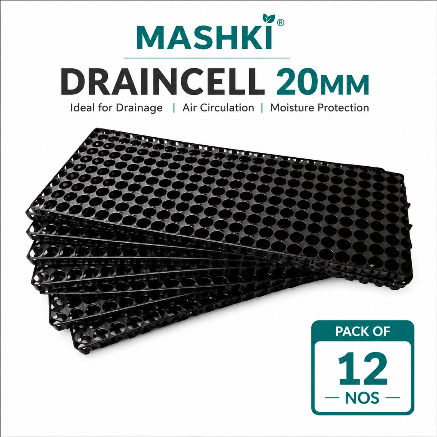 Image of MASHKI Plastic Drain Cell Mat for Grass, Lawn Plant Container Set Plant Container Set