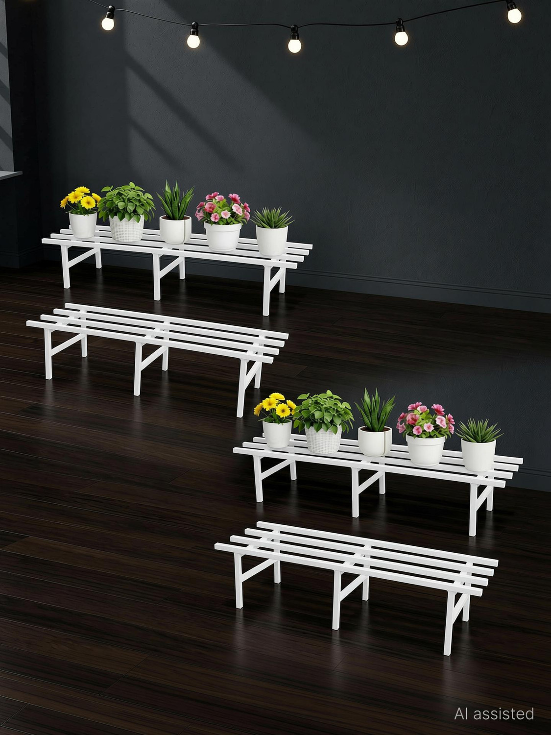 Image of Iron Lands Solid Hulk 35 inch Pot Plant Outdoor Balcony Home Decor Stand Plant Container Set