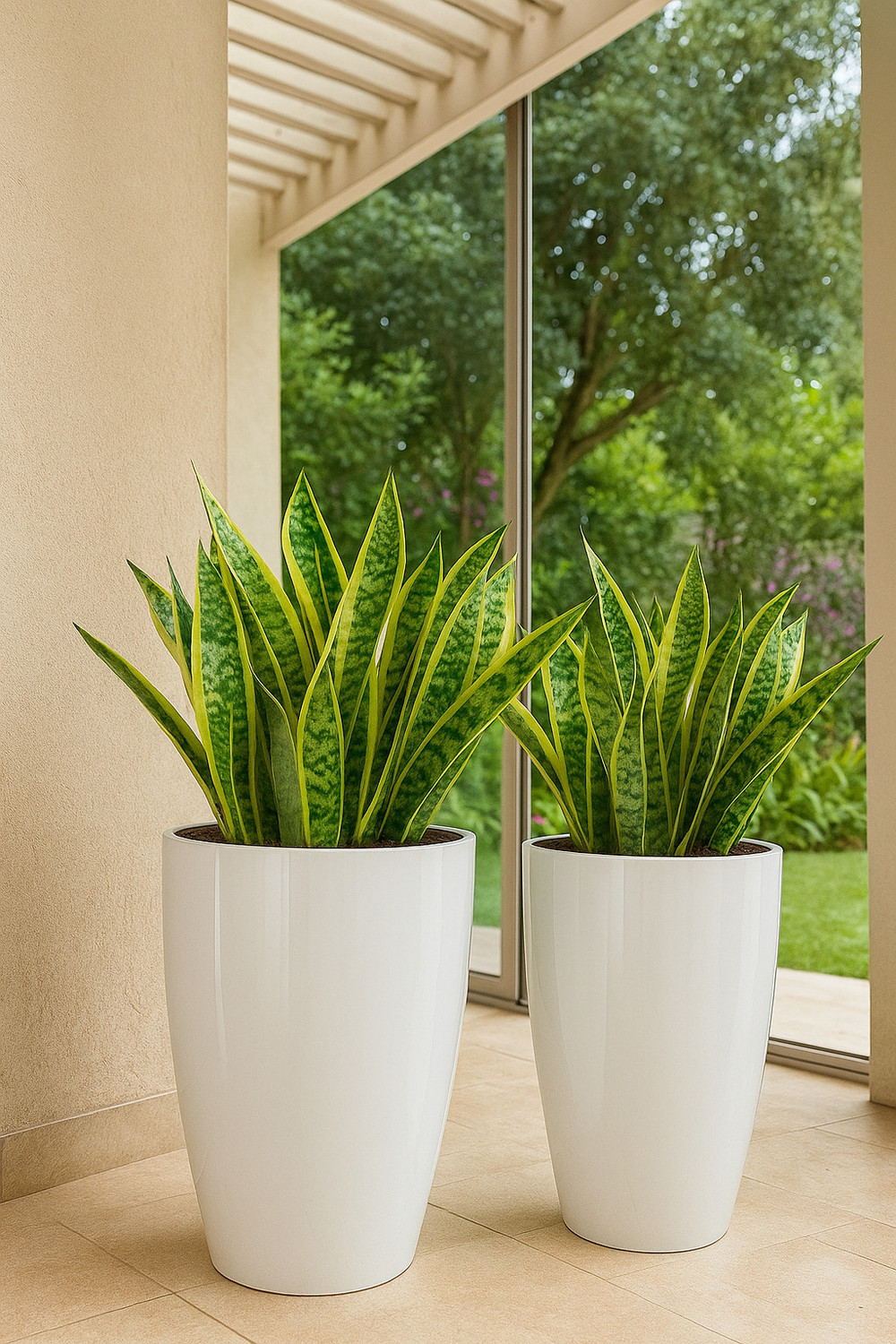 Image of SAROJTRADERS Tower pot 14 inches white Plant Container Set