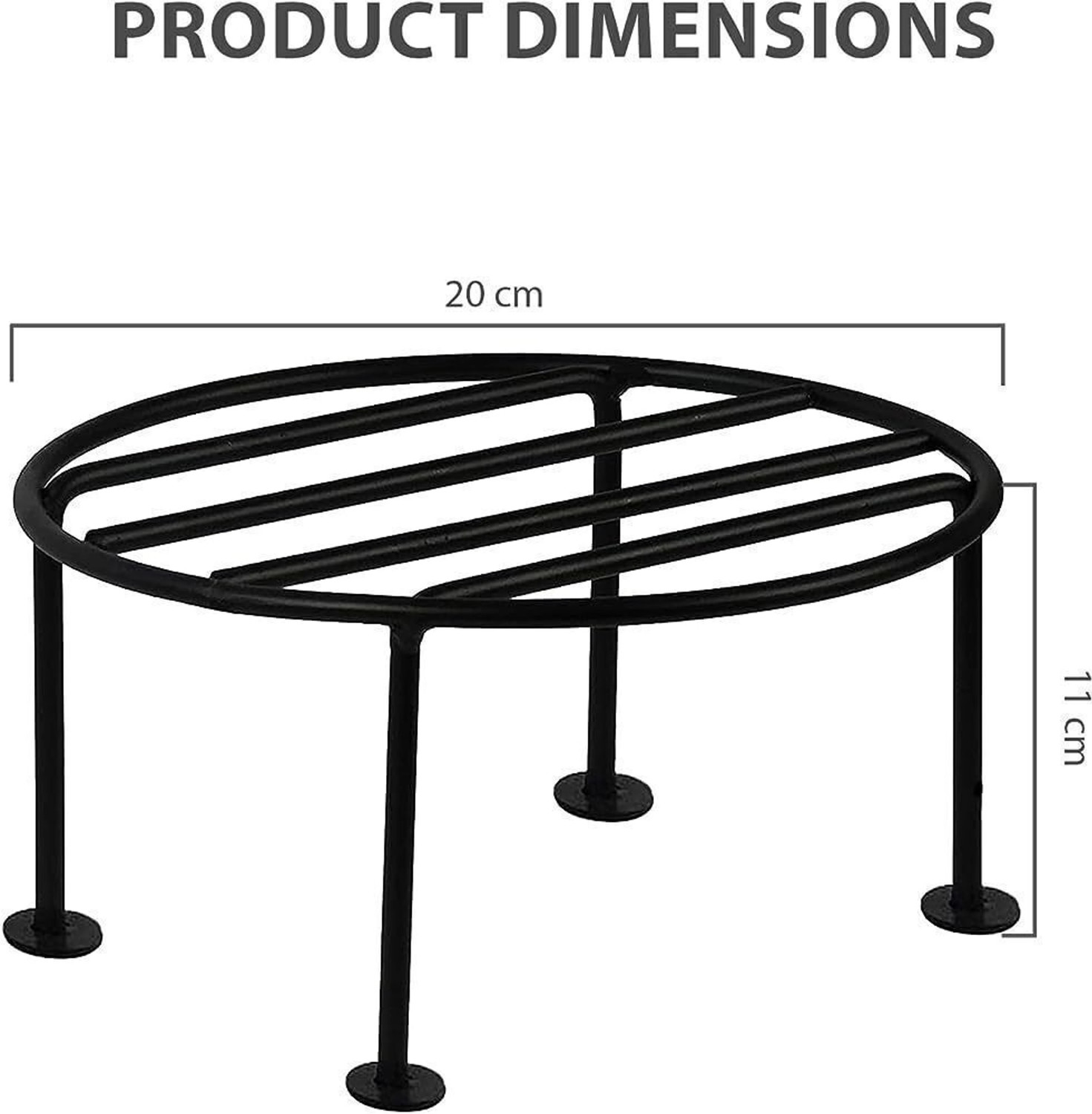 Image of iSTAR Anti Rust Flower Pot Stand for Indoor & Outdoor, Gamla Stand, Flower Pot Holder Plant Container Set (Pack of 4, Metal)