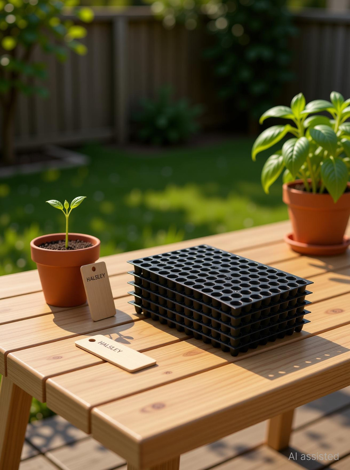 Image of HALSEY 98 holes Cavities Tray,Nursery Trays for Plants,Germination Trays for Seedling Plant Container Set