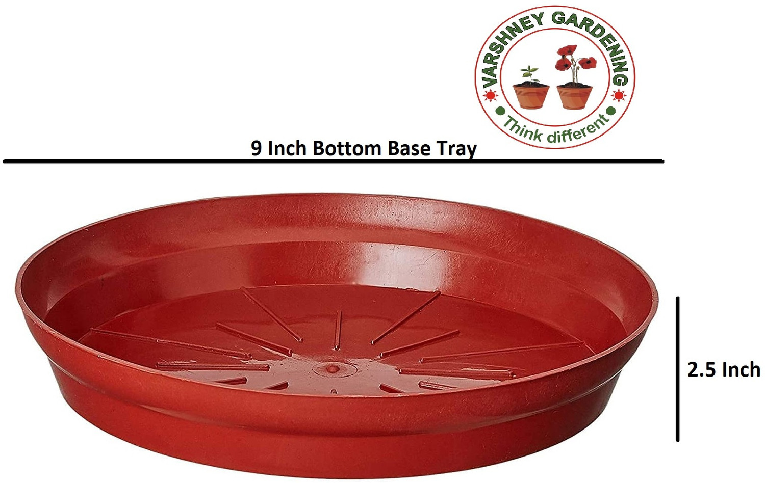 Image of Varshney Gardening Bottom Plate /Pot Saucer /Drip Tray Base 9 Inch Plant Container Set (Pack of 10, Plastic)