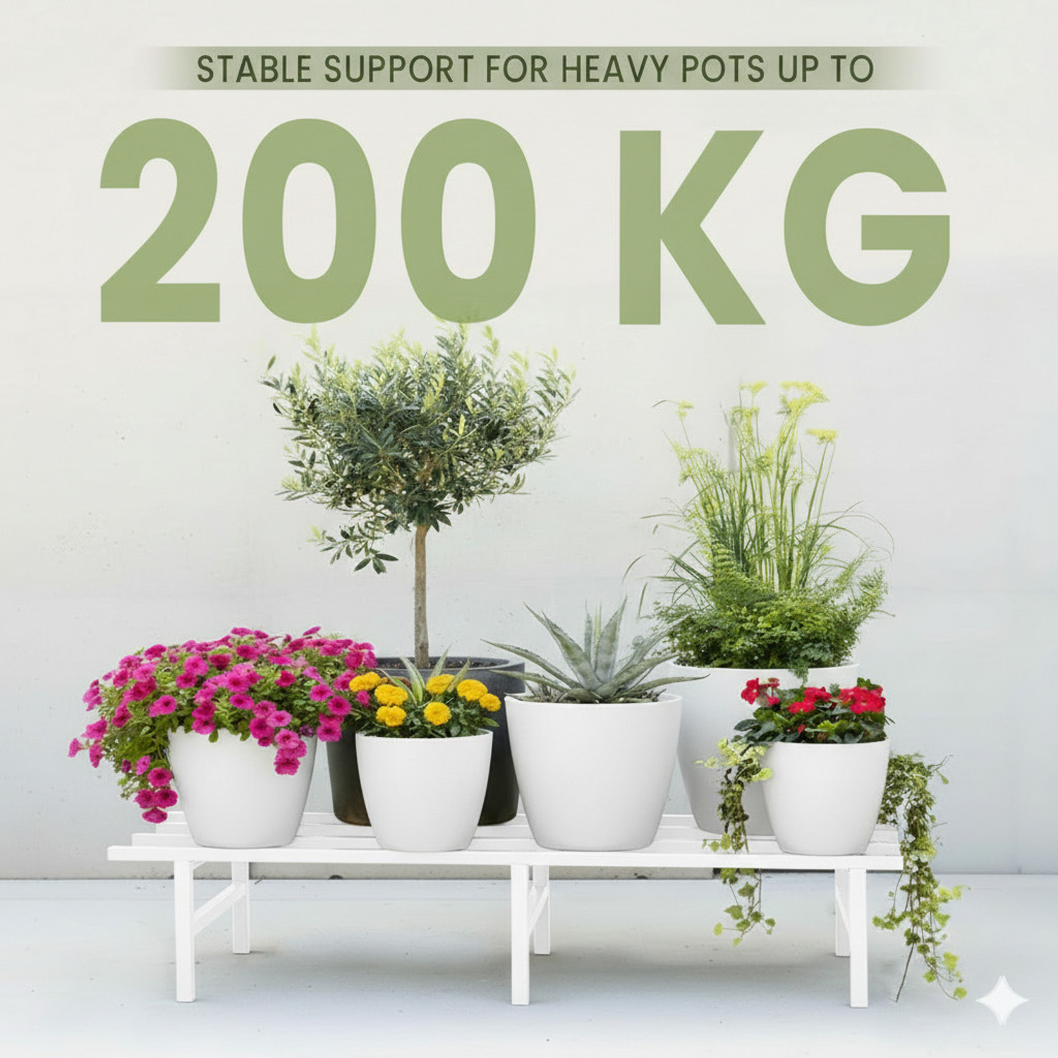 Image of Iron Lands Solid Hulk 35 inch Pot Plant Outdoor Balcony Home Decor Stand Plant Container Set